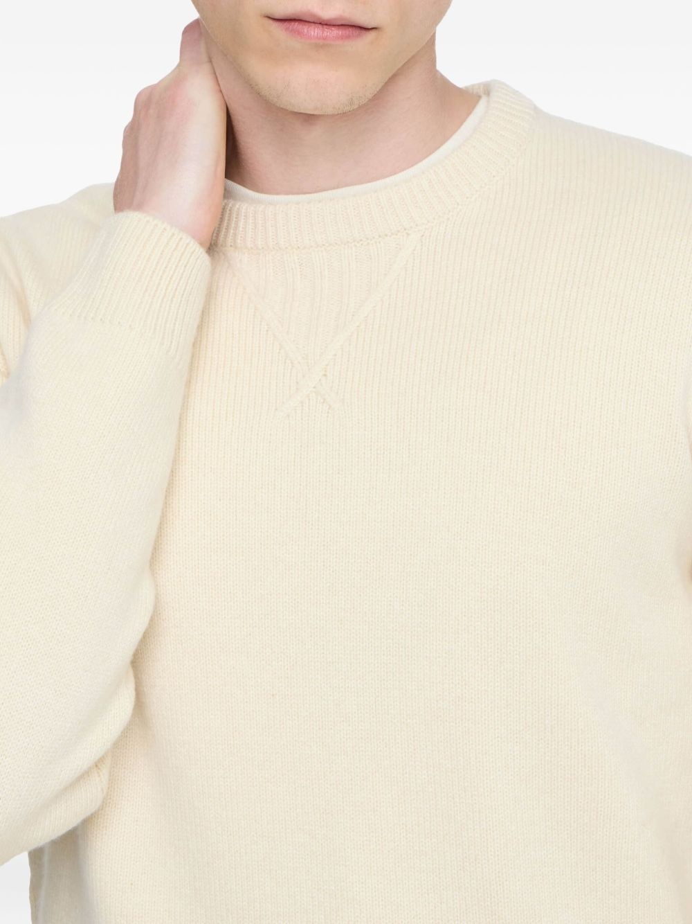 ribbed-trim crew-neck sweater - 4