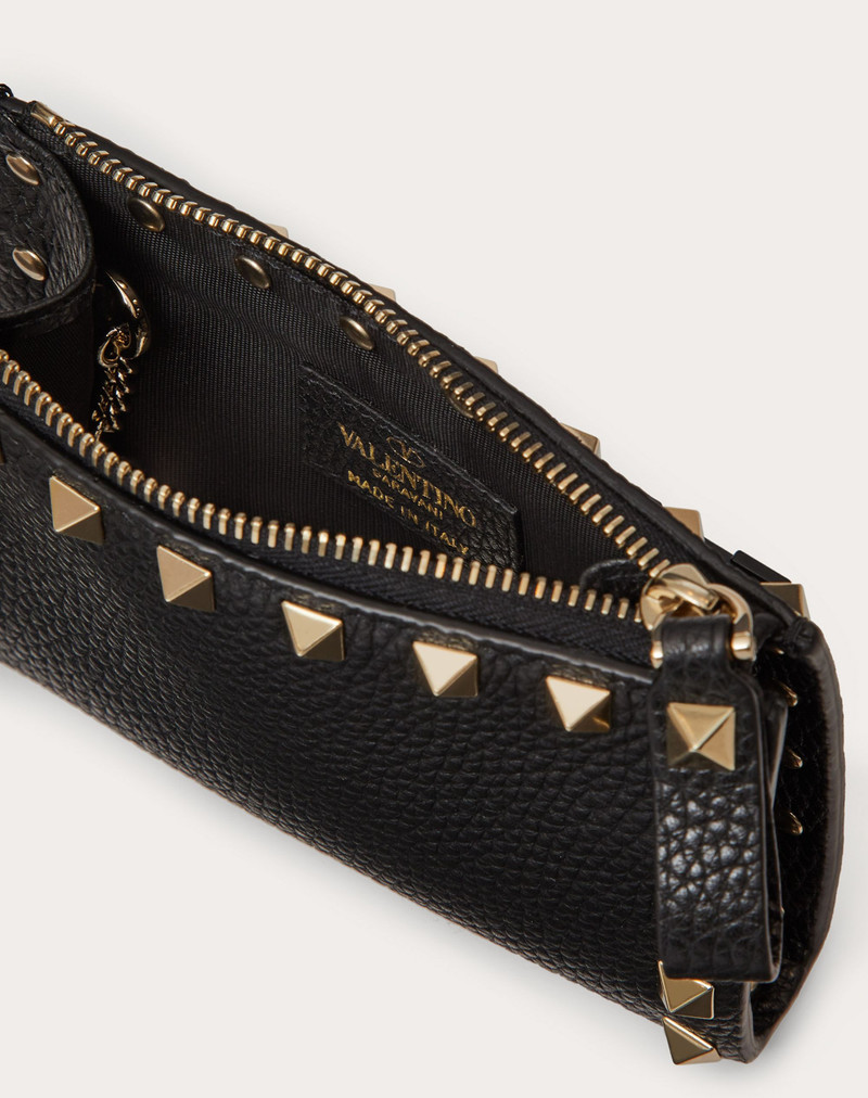 Rockstud Grainy Calfskin Keychain 5