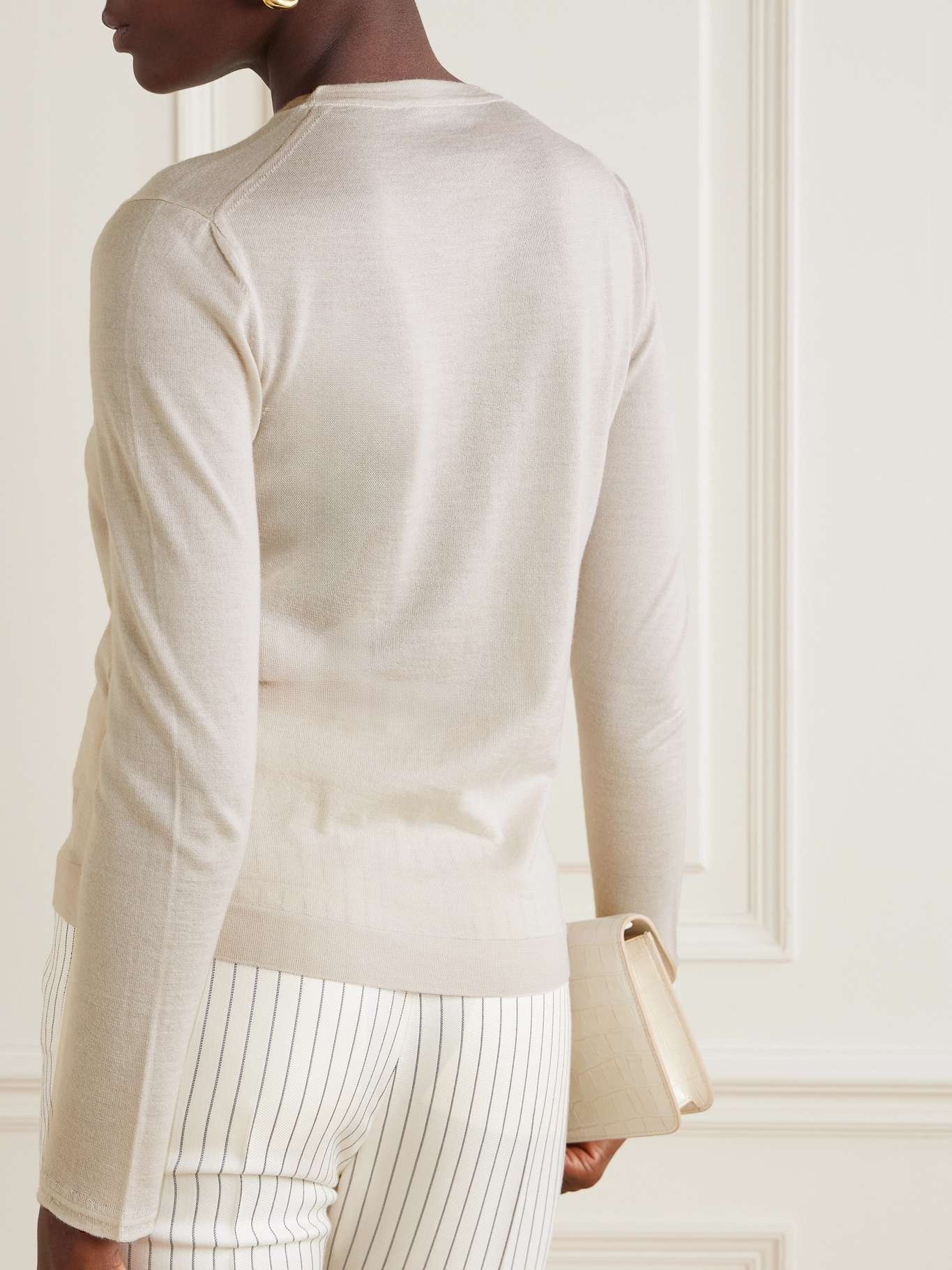 Embroidered cashmere and silk-blend sweater - 4