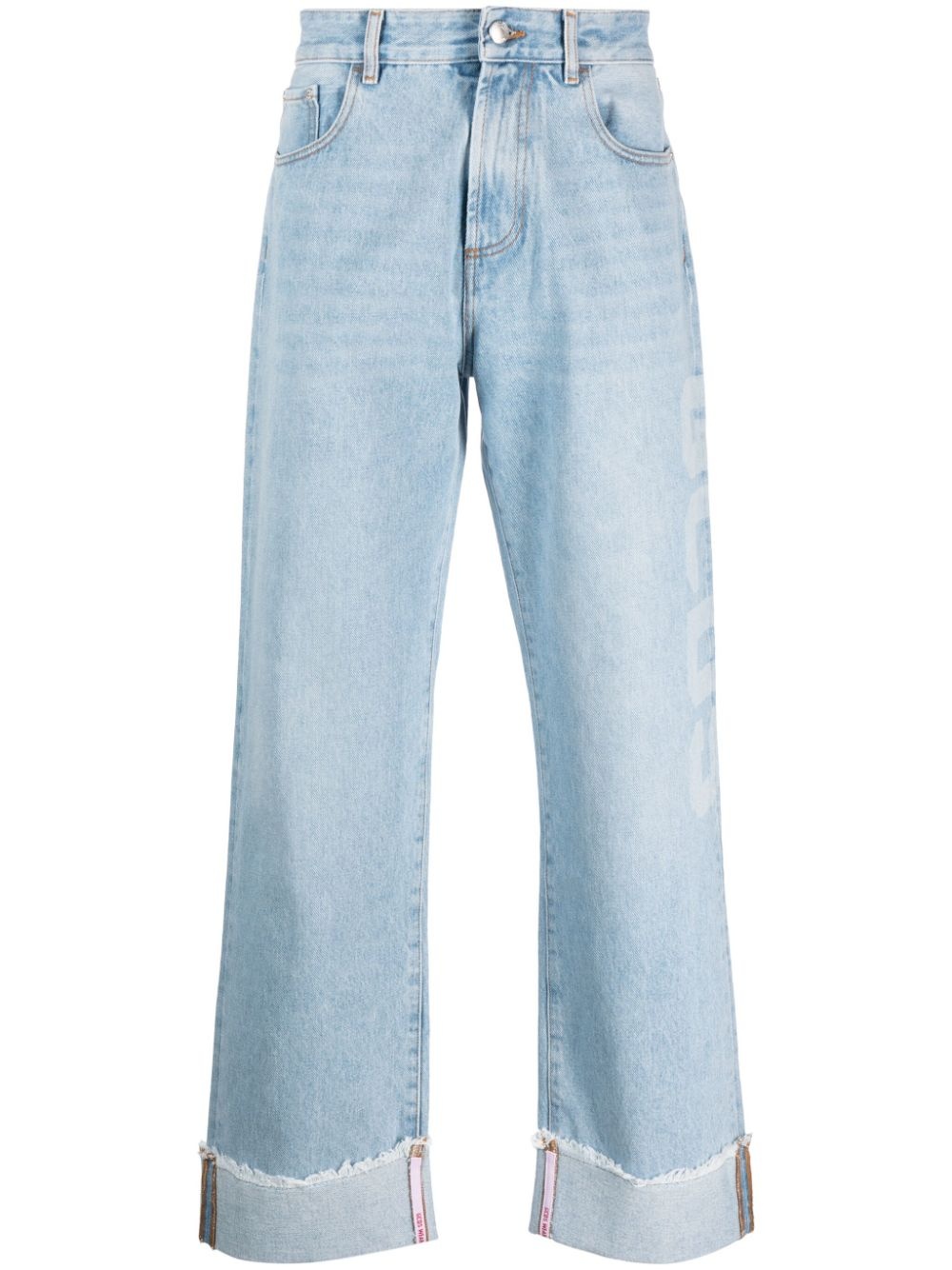 logo-patch straight-leg jeans - 1