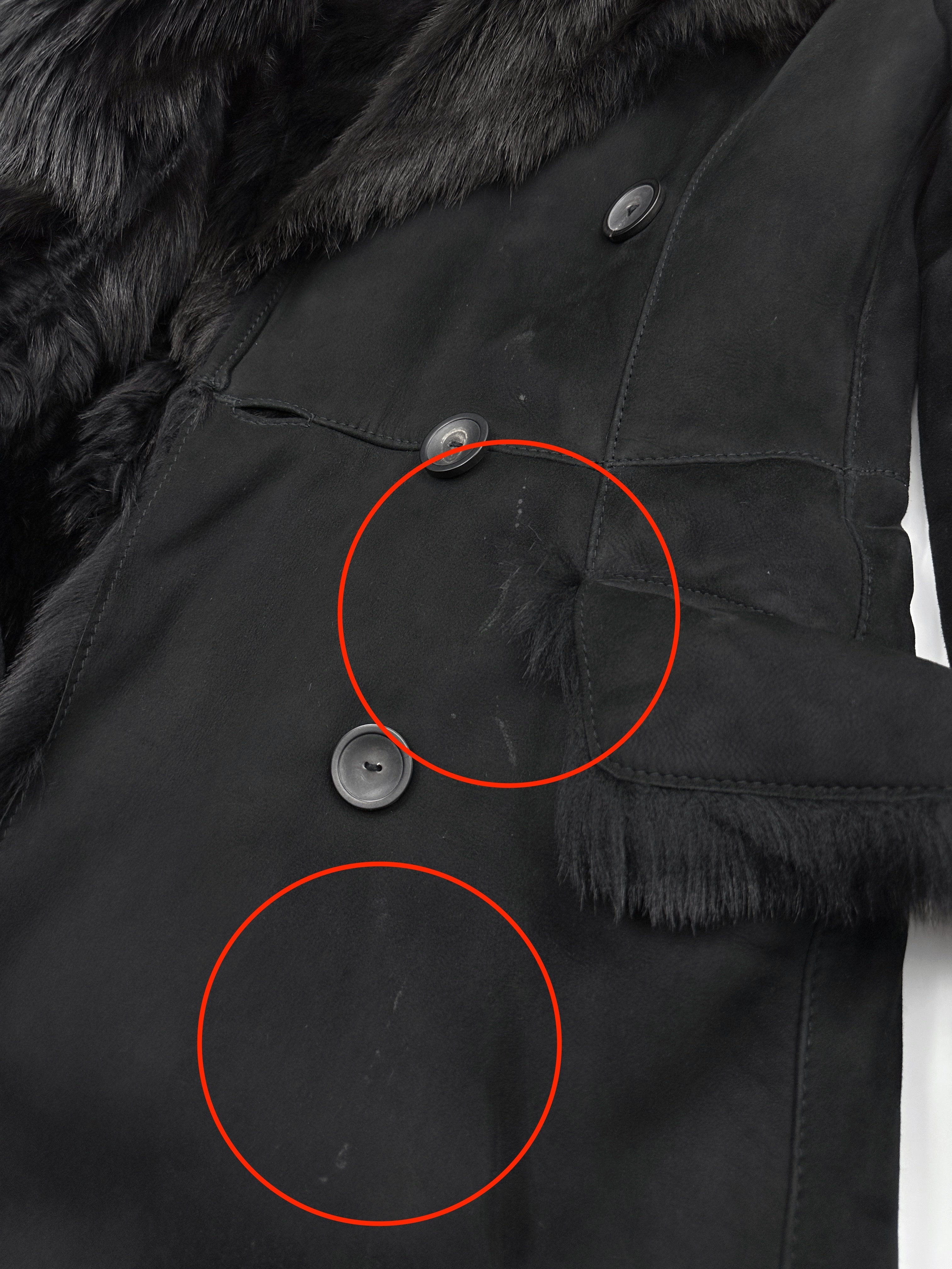 Gucci Fall 1996 Tom Ford Kate Moss Double-Breasted Long Shearling Coat 40 - 11