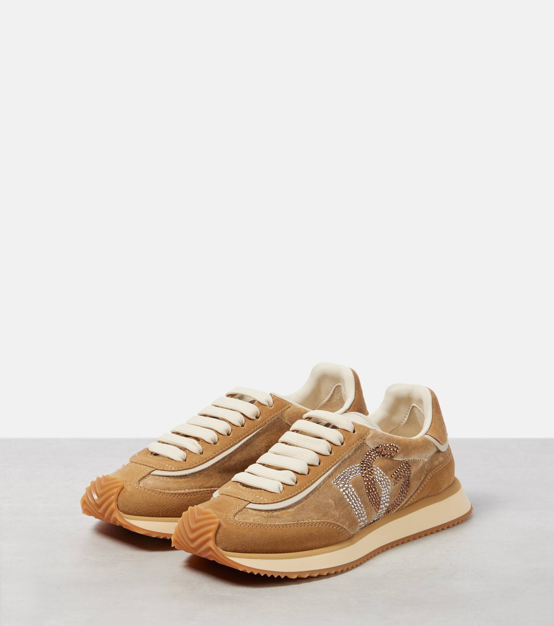 DG leather-trimmed sneakers - 4