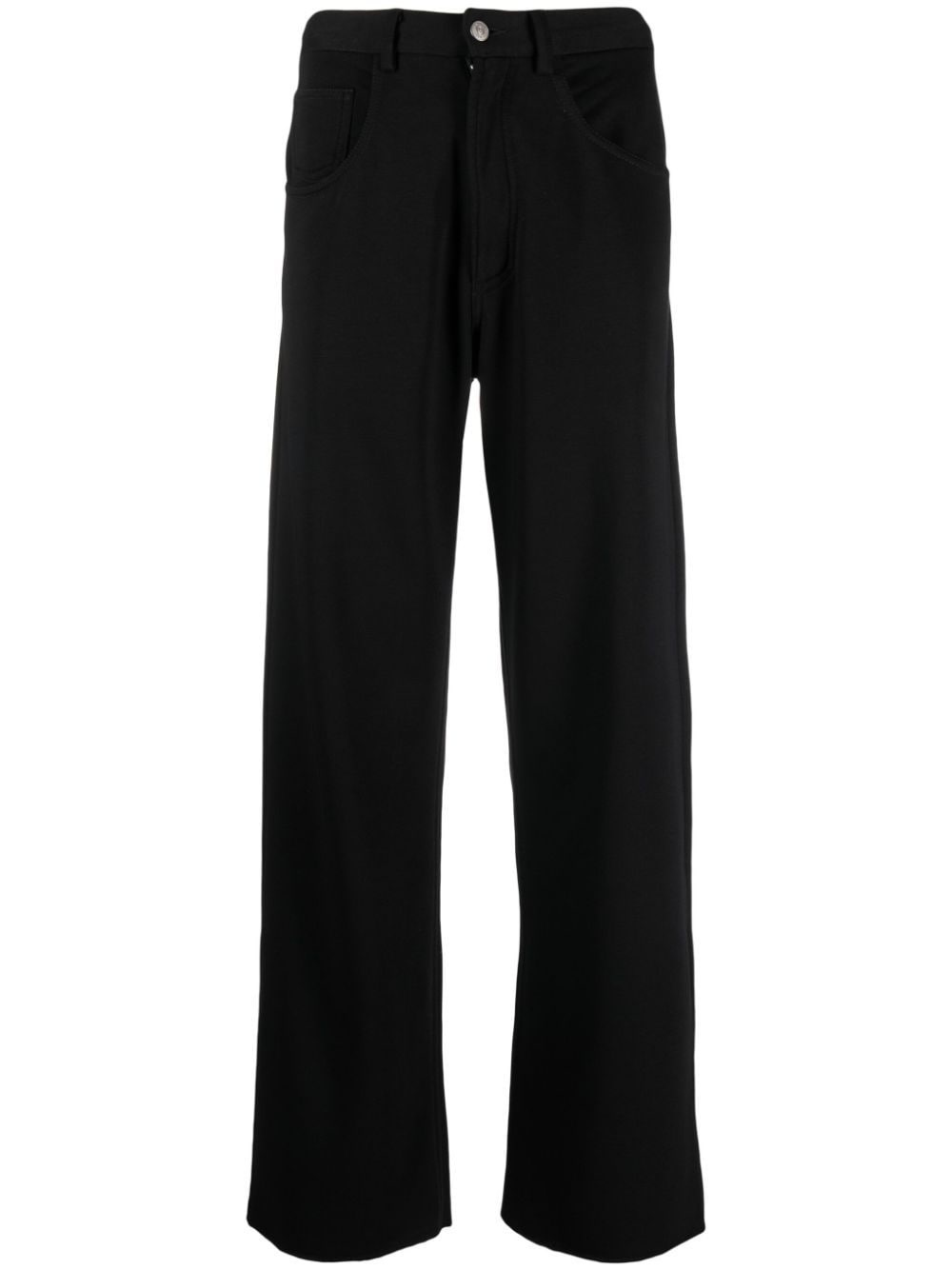 straight-leg cotton-jersey trousers - 1