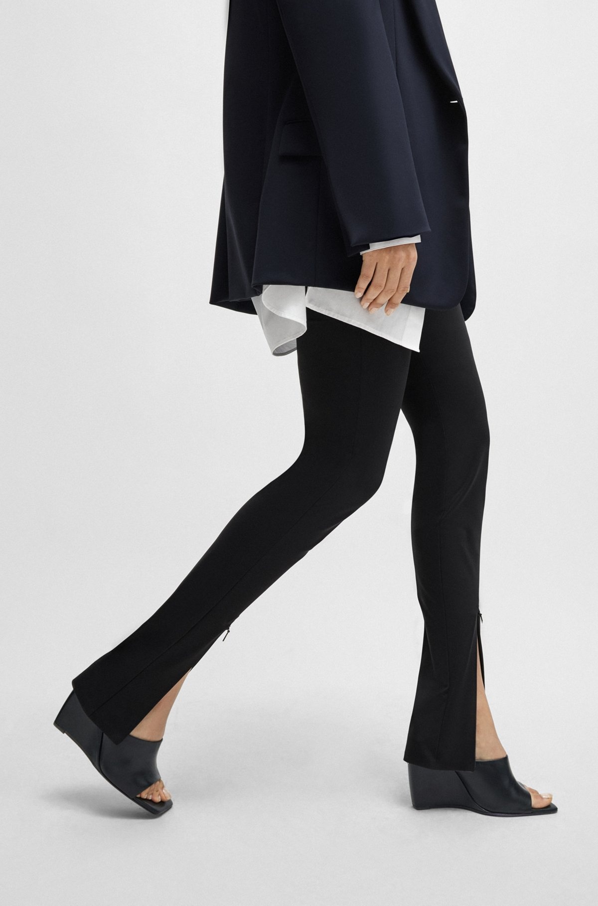 NAOMI X BOSS WEDGE-HEEL MULES IN LEATHER - 4