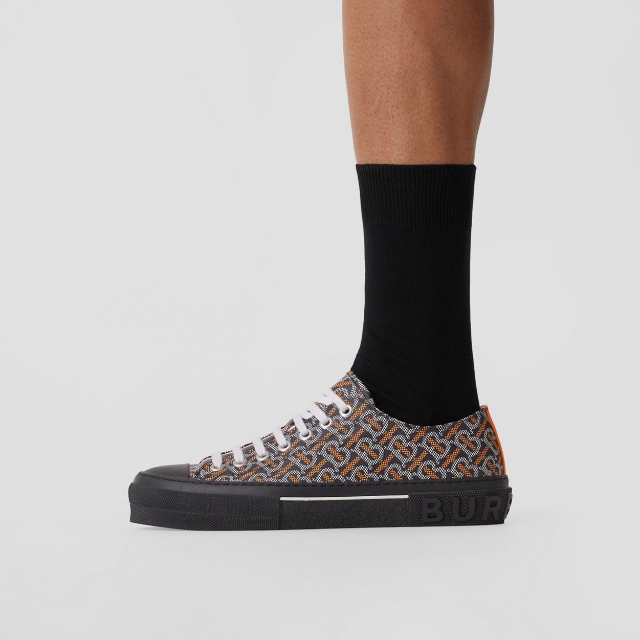 Monogram Print Cotton Blend Sneakers - 3