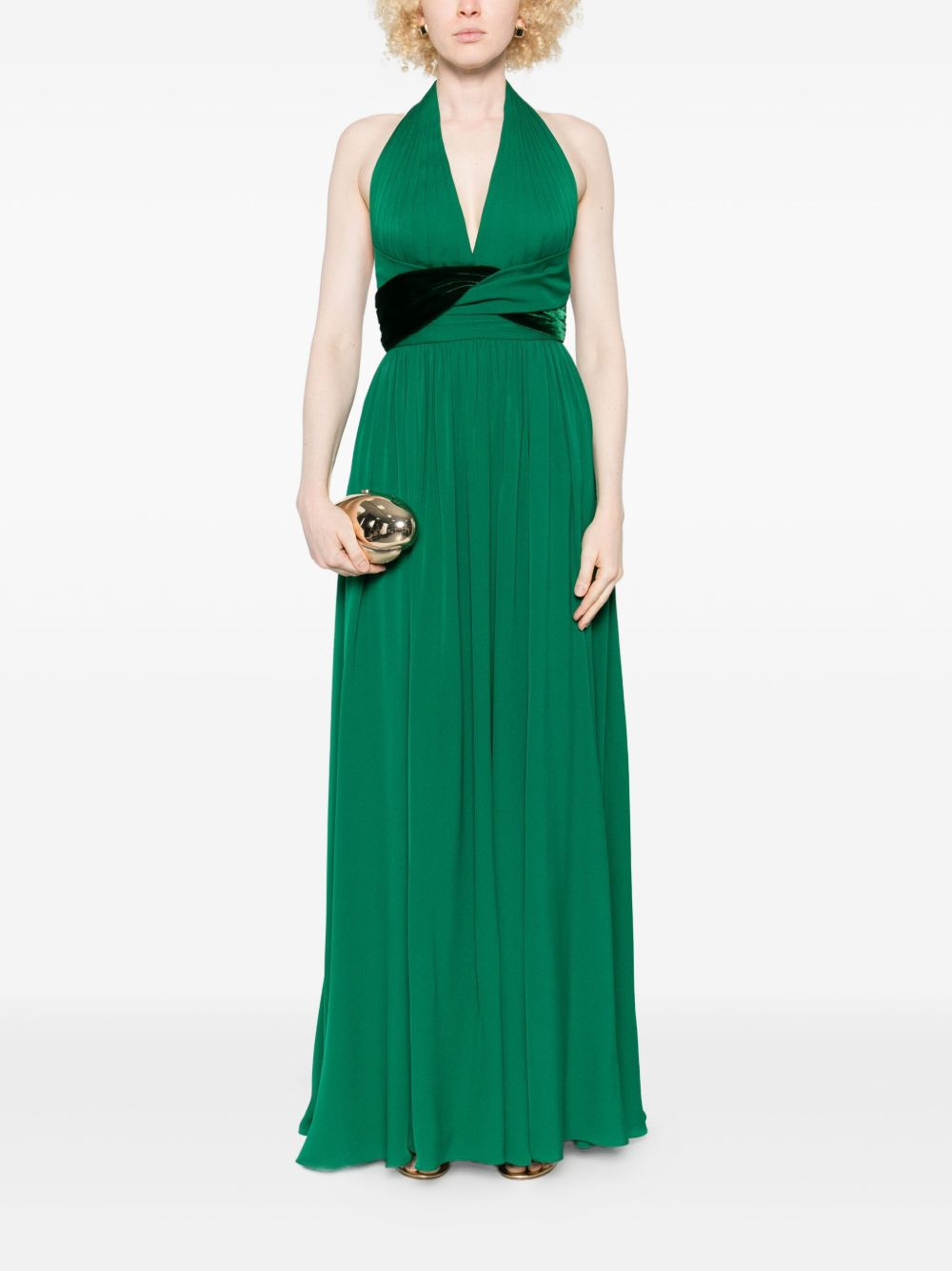 V-neck A-line maxi dress - 2