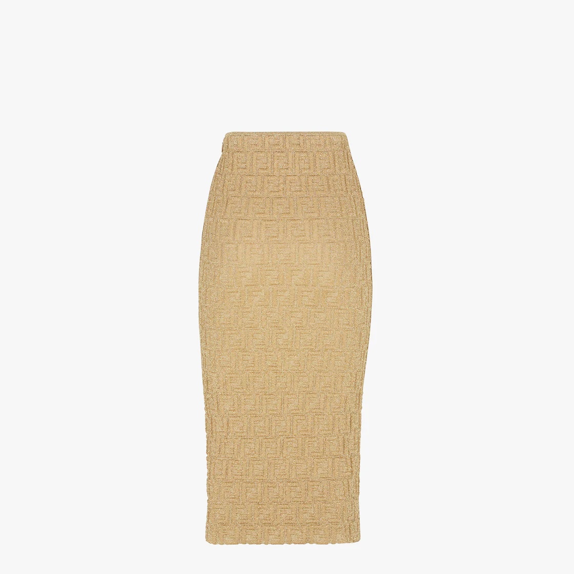 Gold-colored viscose and lurex skirt - 2
