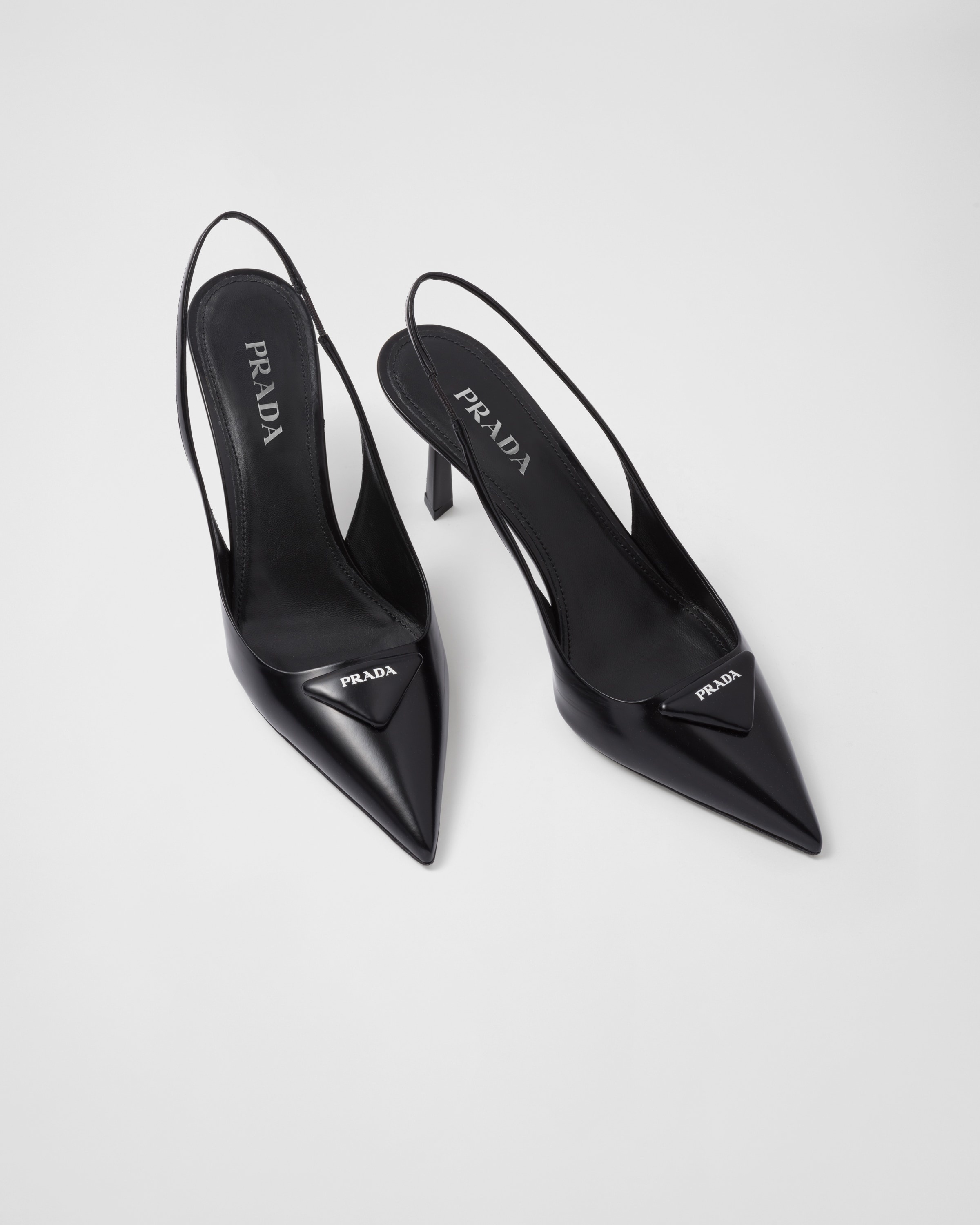 Brushed leather slingback pumps - 4