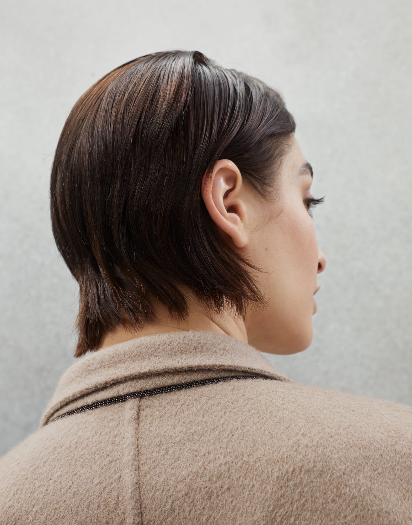 Hand-crafted coat in cashmere beaver double cloth with monili - 3