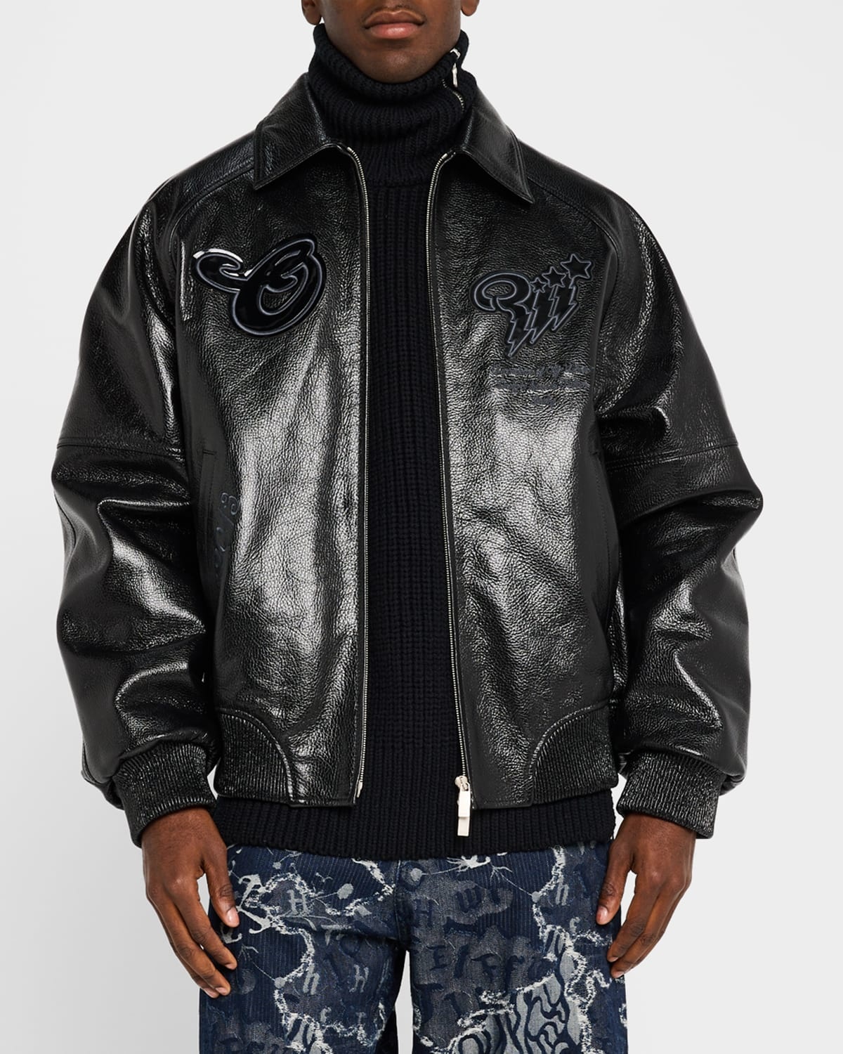 Men's Scorpio Lea Leather Varsity Jacket - 4