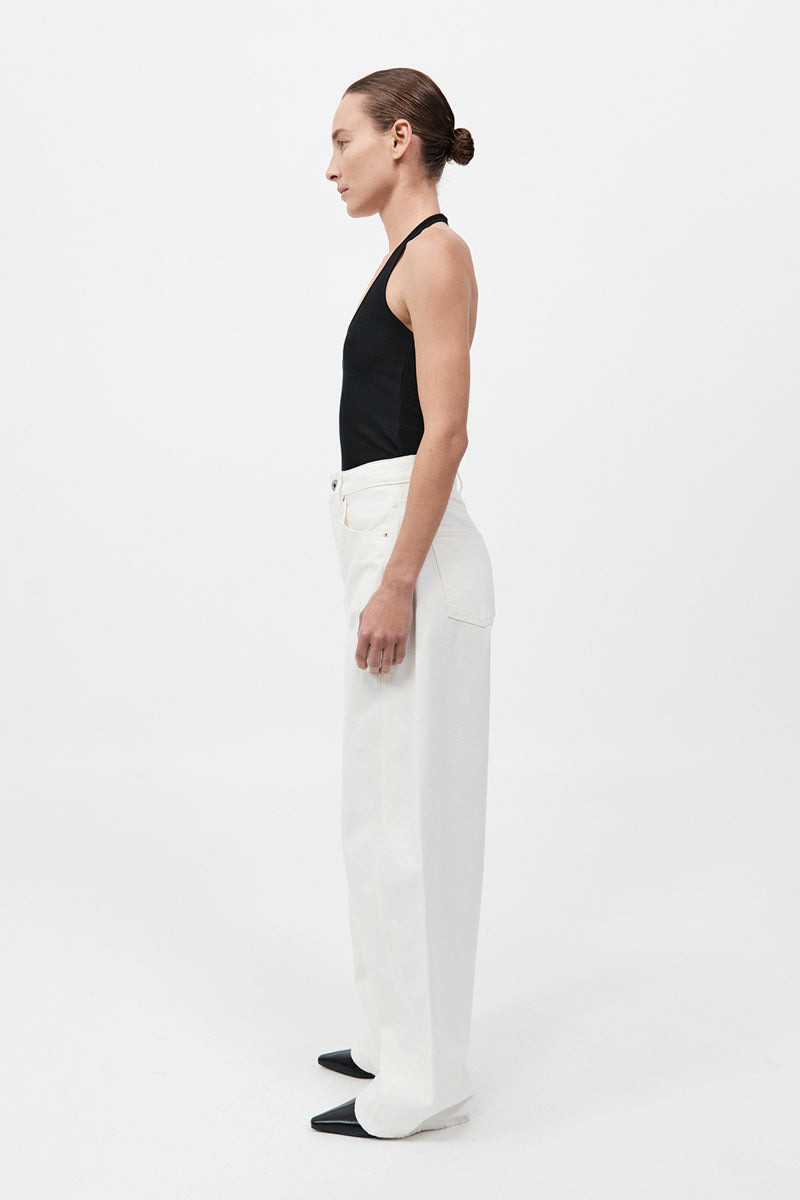 Mid Rise Balloon Jeans - White 5