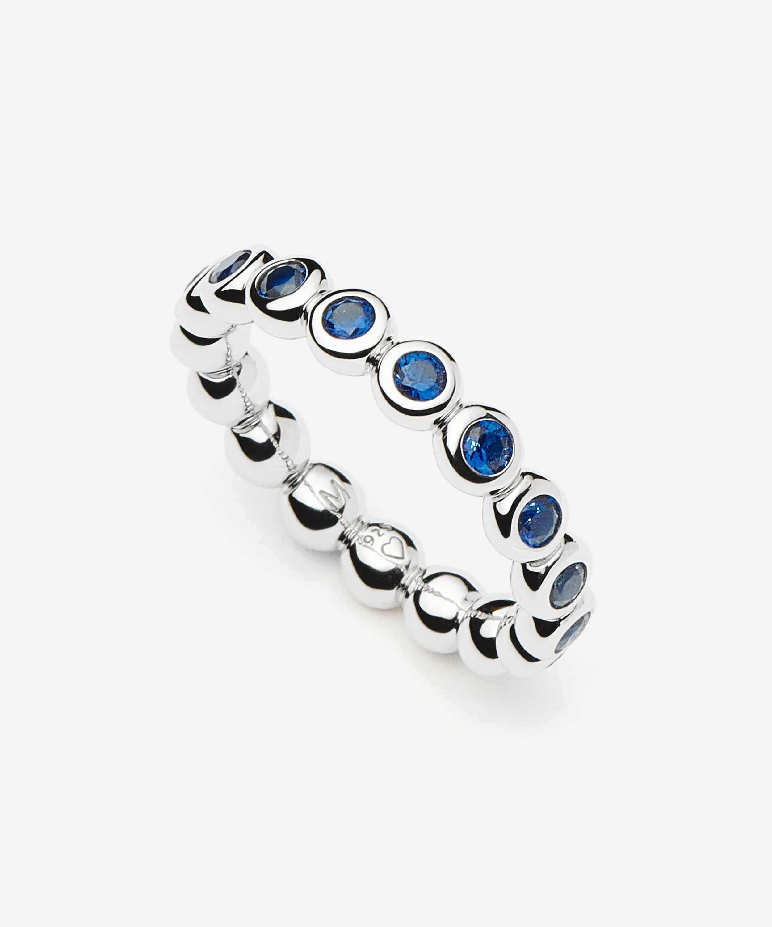 Rhodium-Plated Tennis Stacking Ring - 1