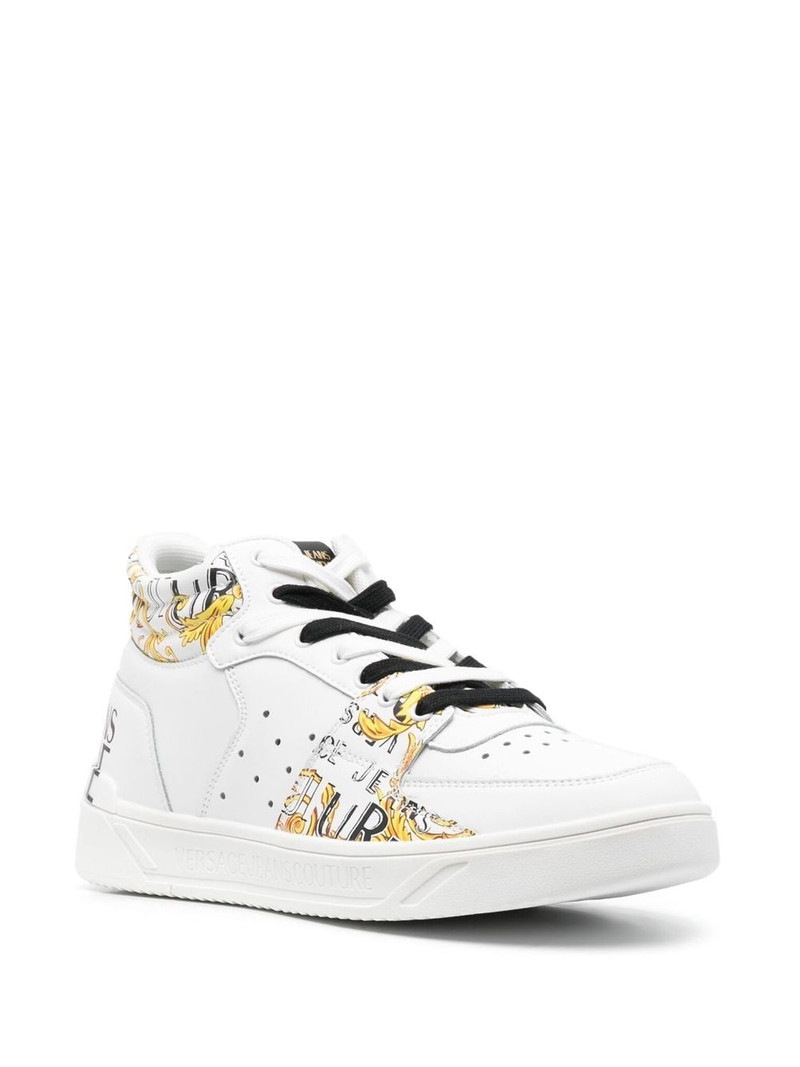 VERSACE JEANS COUTURE baroque-print hi-top sneakers outlook