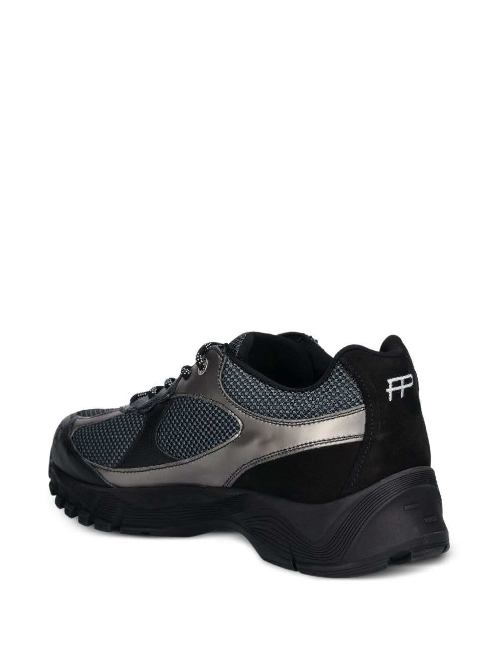 metallic-panel mesh sneakers - 5