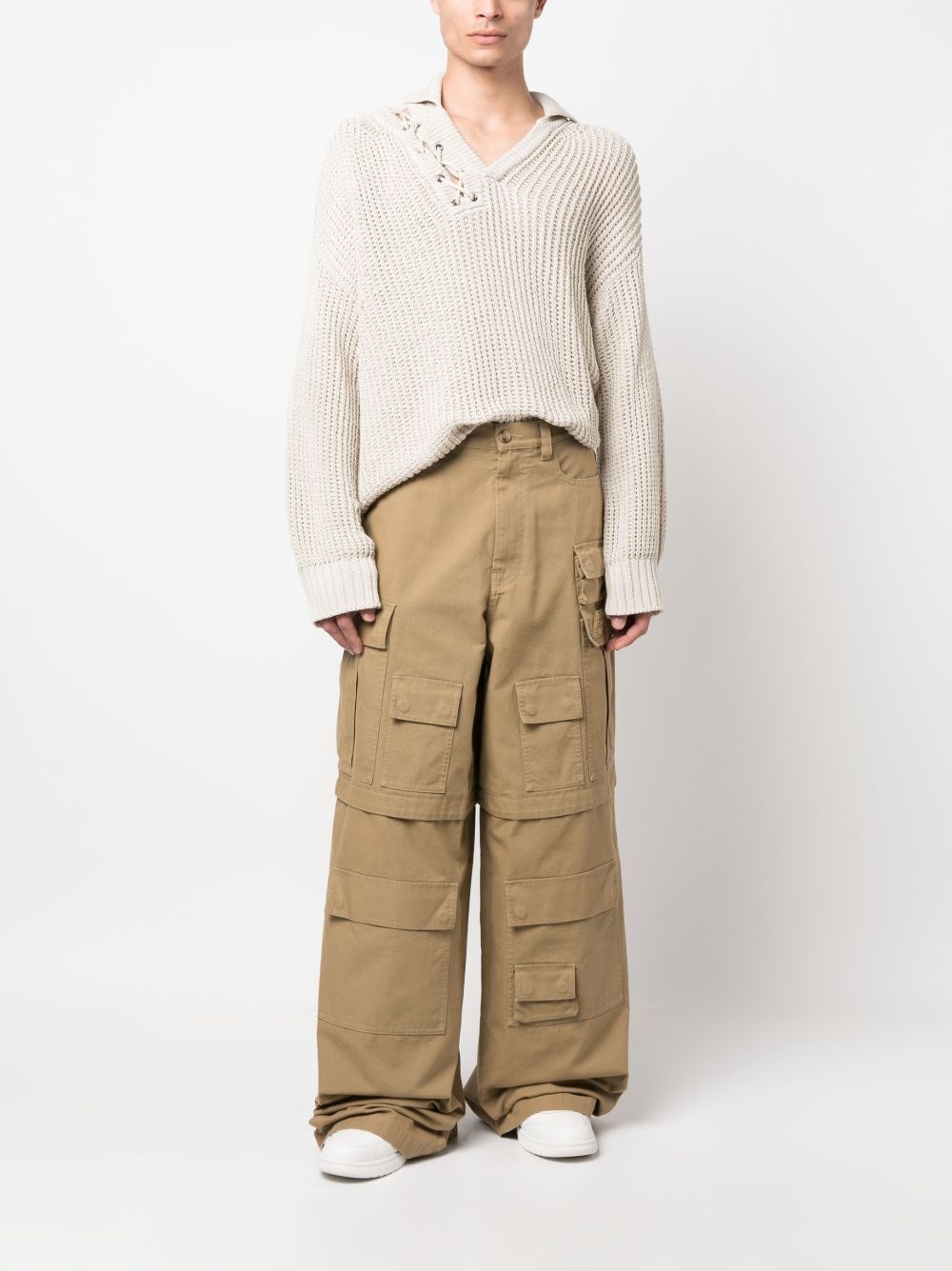 wide-leg cargo trousers - 2