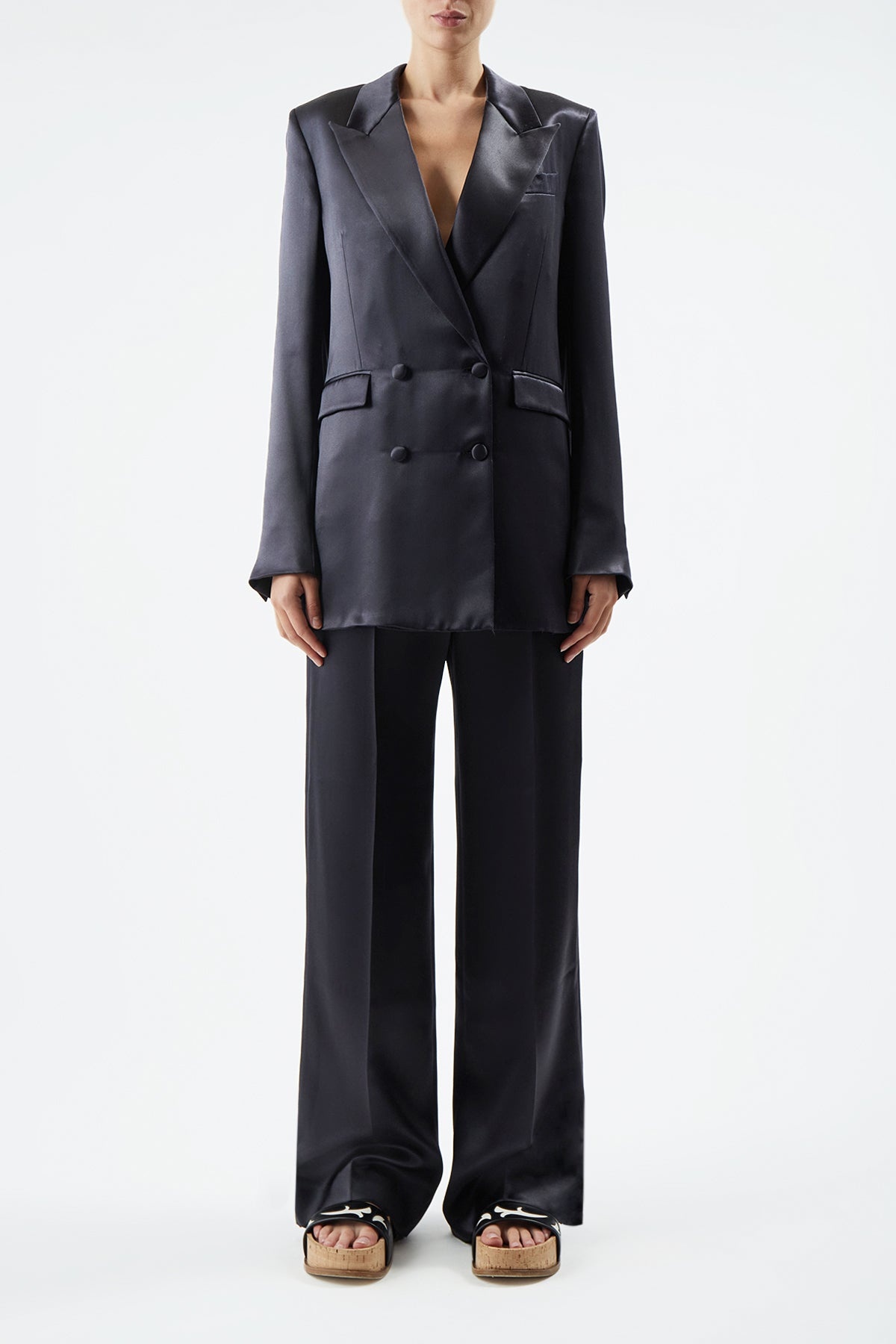 Elmore Blazer in Black Silk - 3