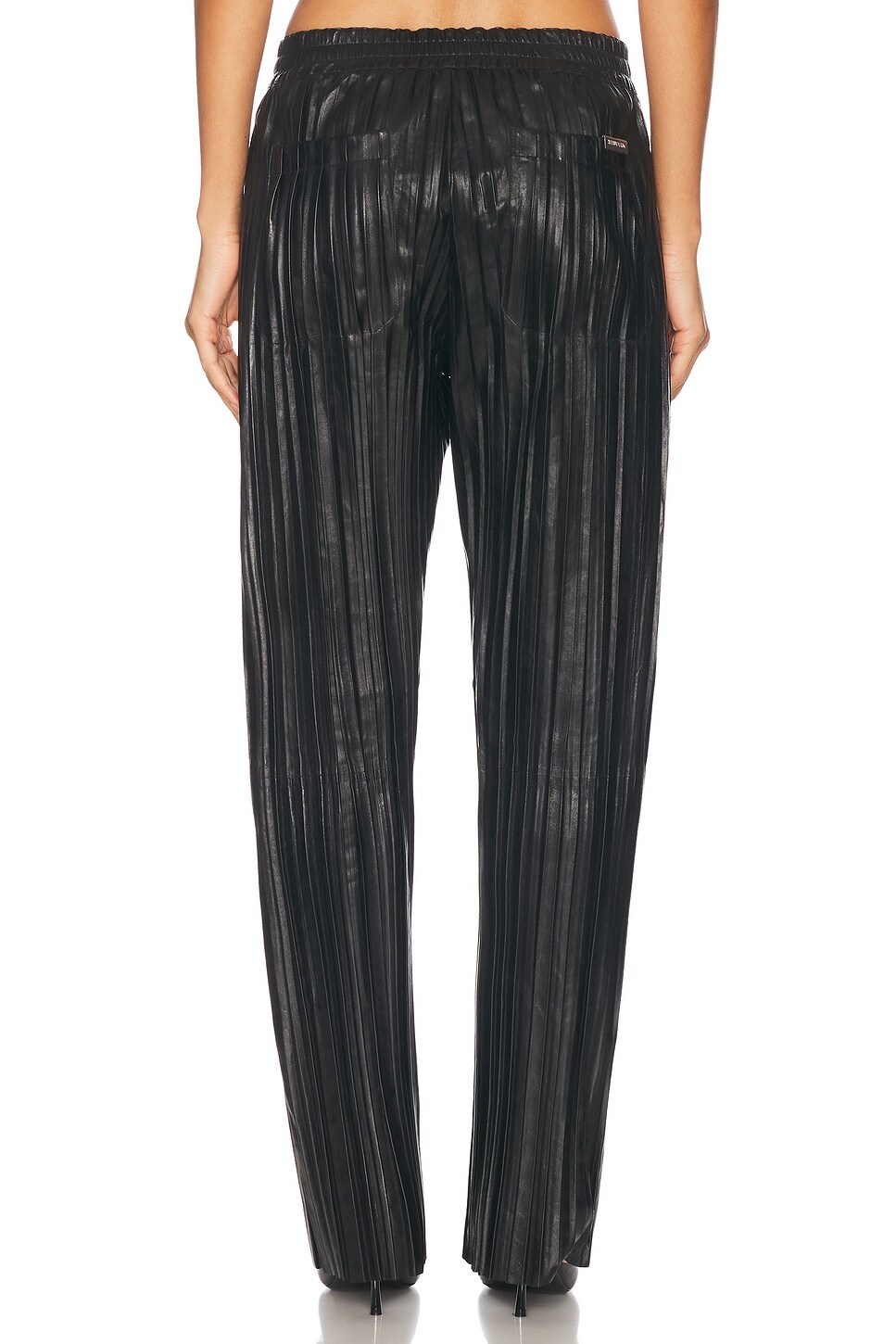 Pleated Leather Pant - 4