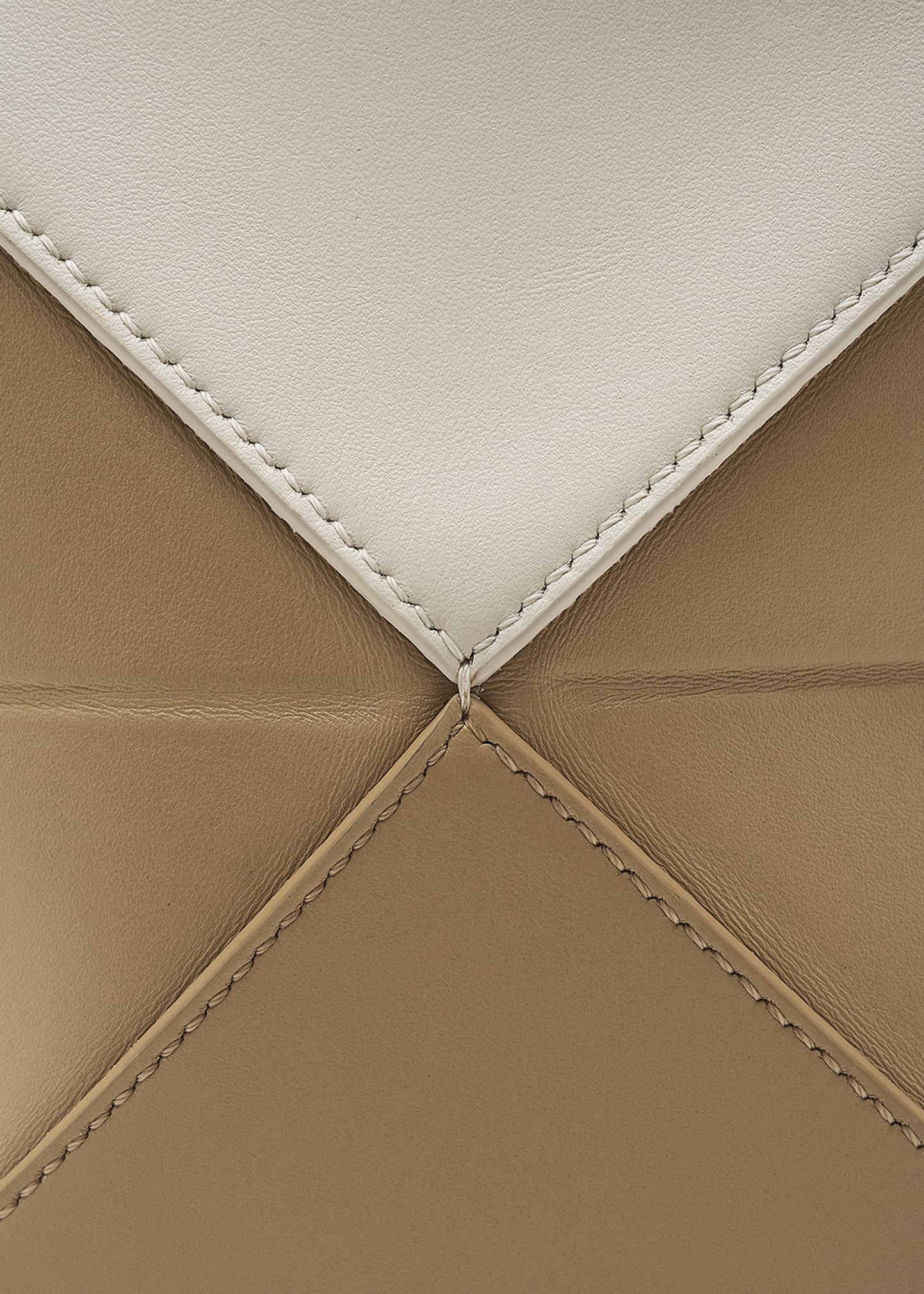 Puzzle Fold Medium Tote Bag in Shiny Bicolor Leather - 5