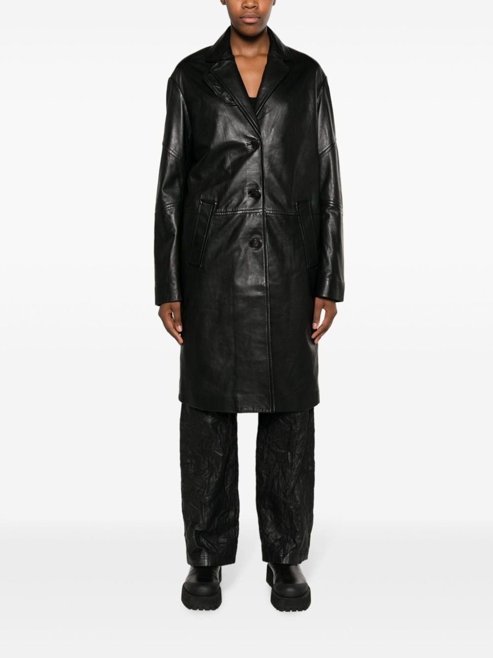 コート Zadig & Voltaire Macari Buttoned Leather Coat Zadig & Voltaire Macari buttoned leather coat | REVERSIBLE