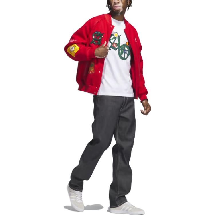 adidas Originals Collegiate Badge SST Letterman Jackets 'Red Yellow' IT6357 - 2