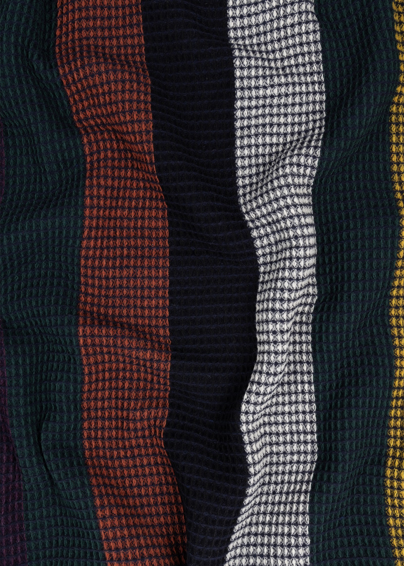 Wool Basketweave Stripe Blanket 6