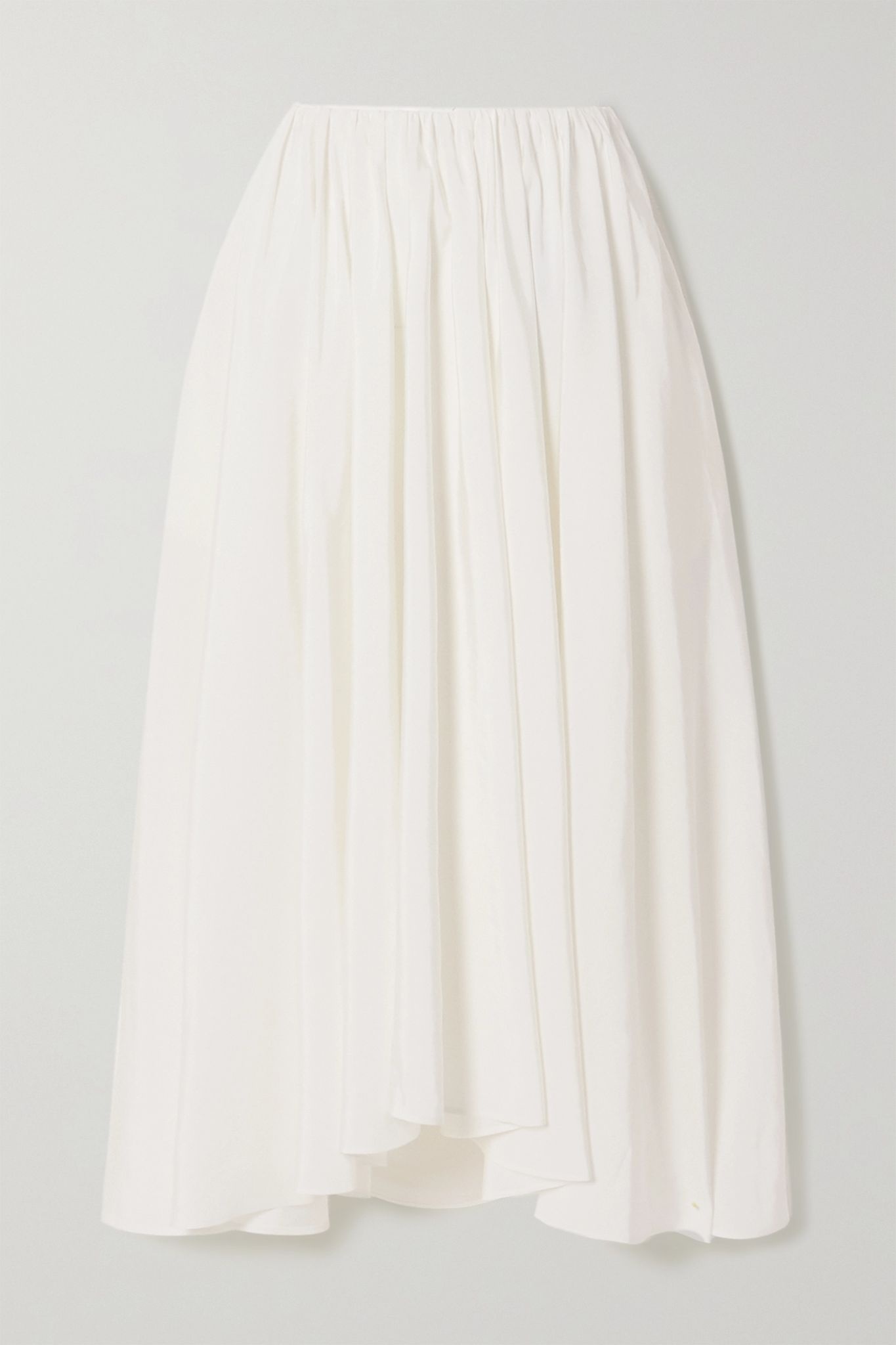 Asymmetric pleated voile midi skirt  - 1