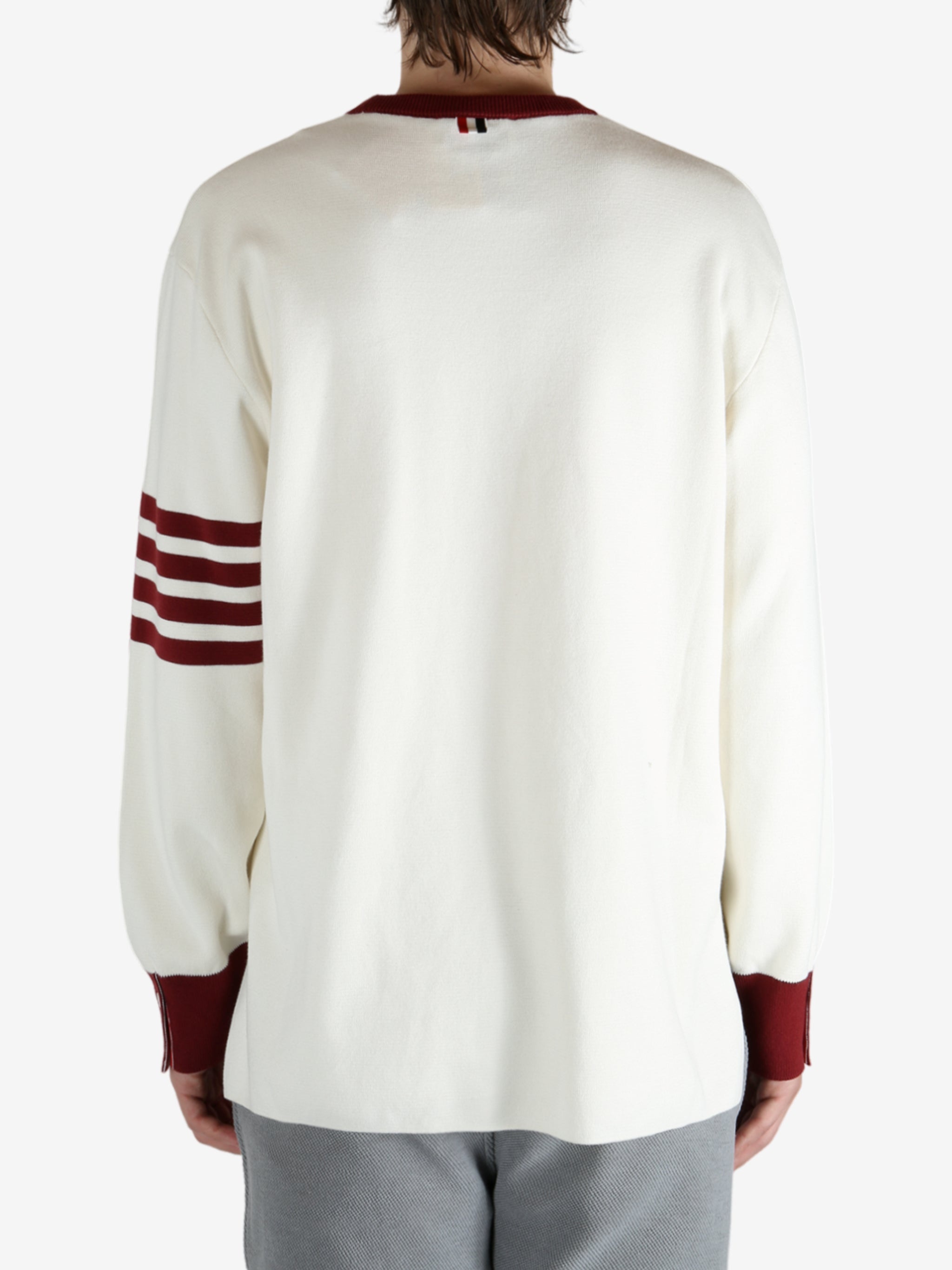 THOM BROWNE - Men Rugby Fit Milani Stitch Crew Neck Pullover - 3