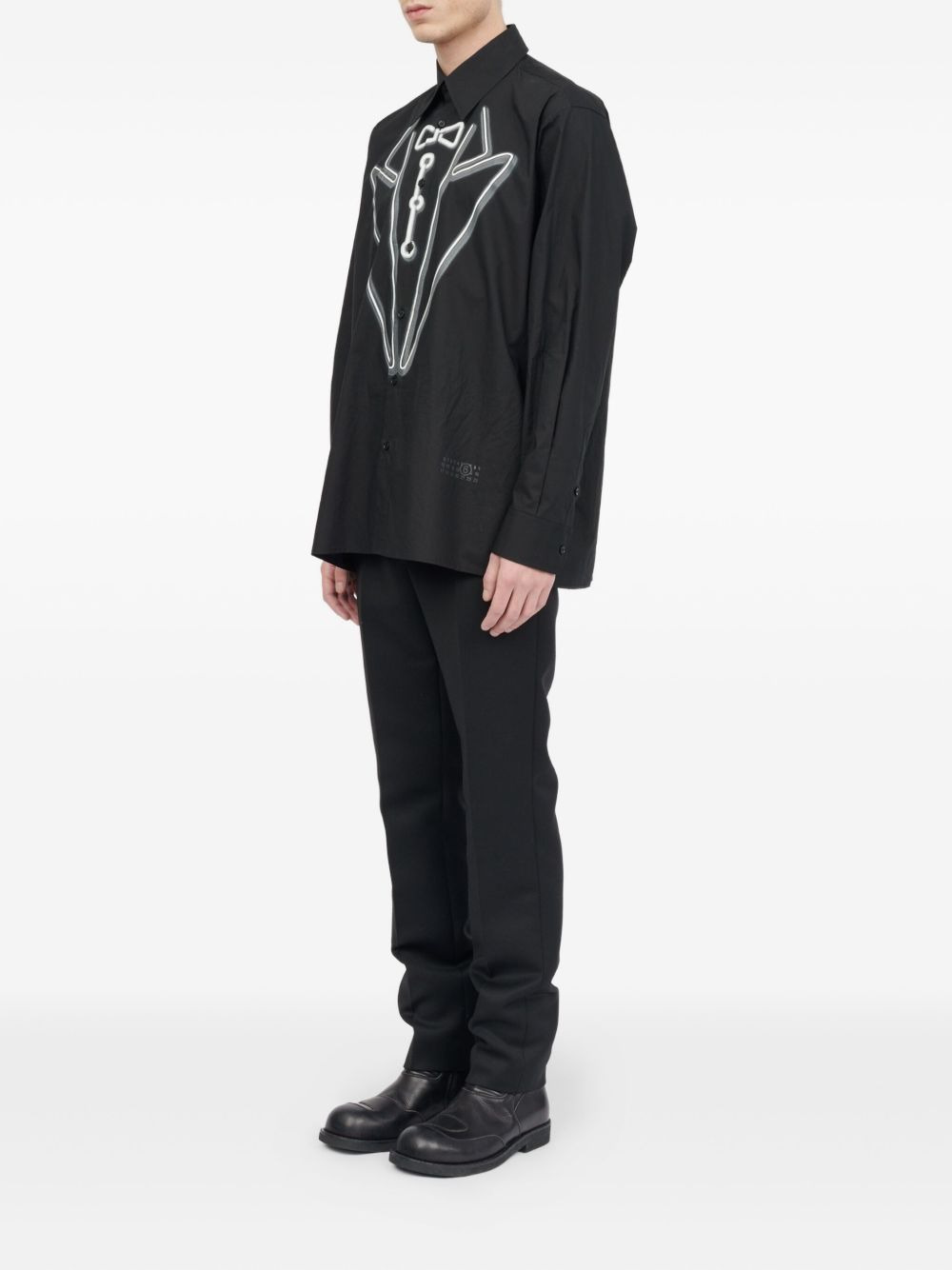 tuxedo-print long-sleeves shirt - 3