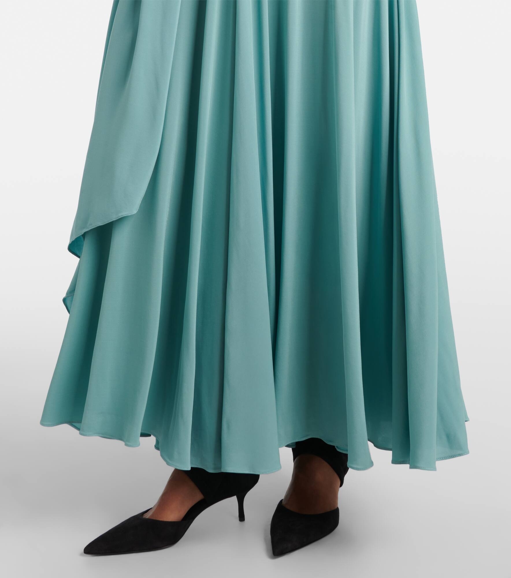 Draped halterneck jersey maxi dress - 6