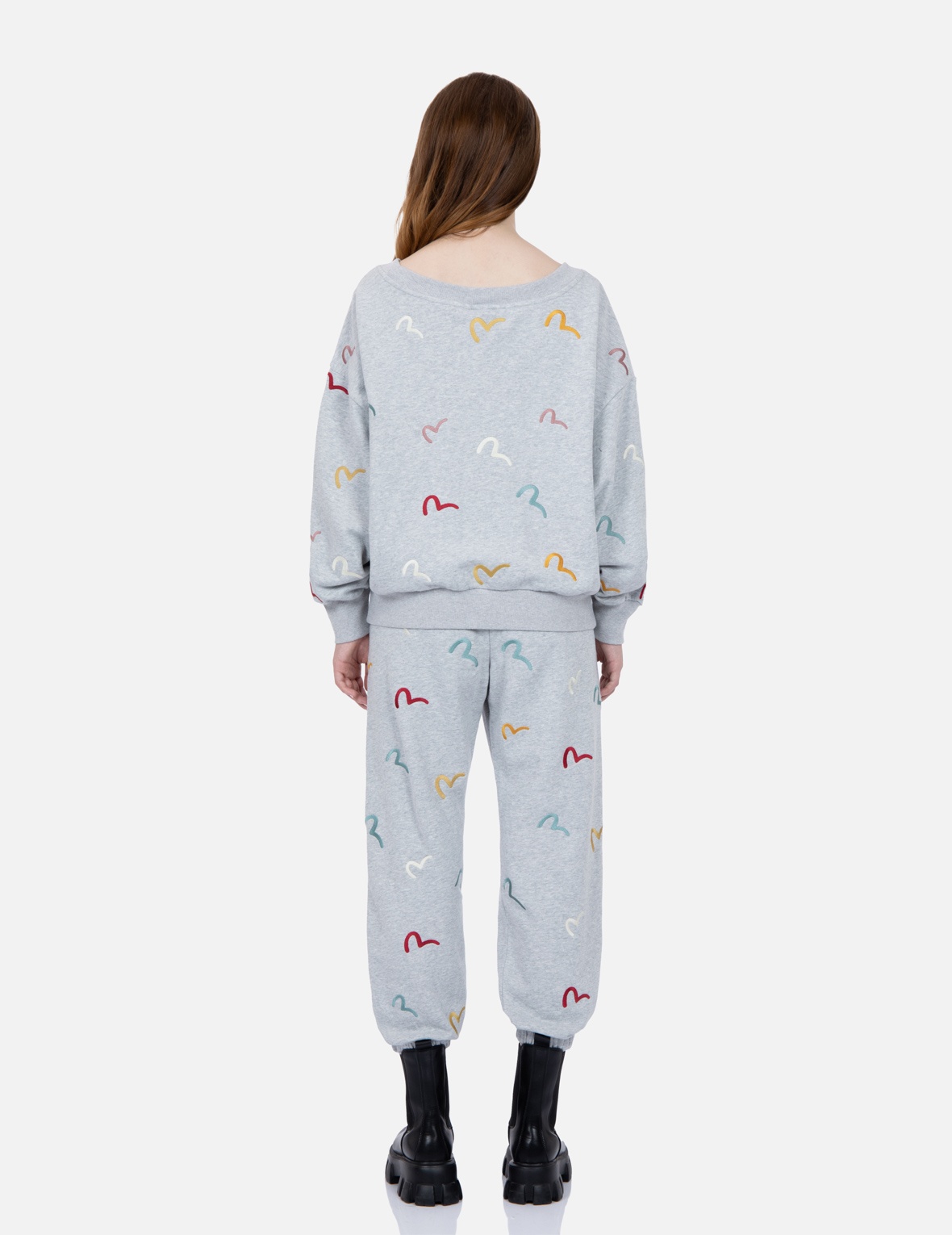 ALLOVER MULTI-COLOR SEAGULL EMBROIDERY SWEATPANTS - 4