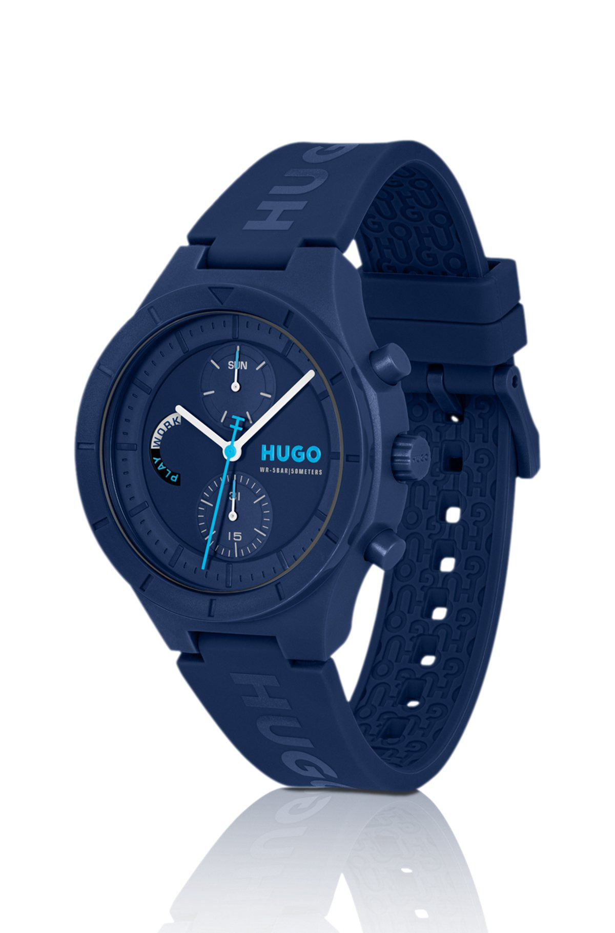 ALL-BLUE WATCH WITH SILICONE LOGO STRAP - 2