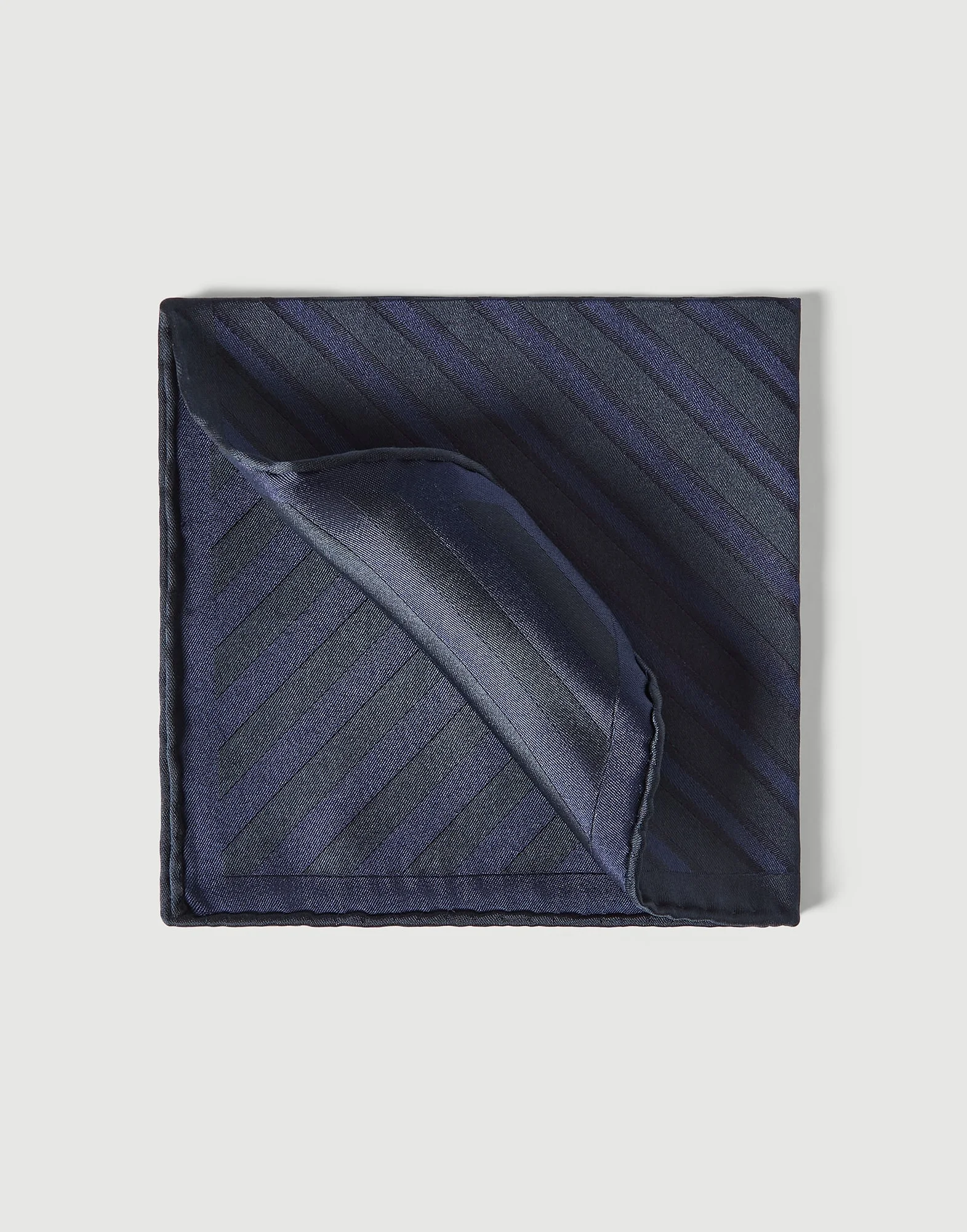 Regimental stripe silk pocket square - 1