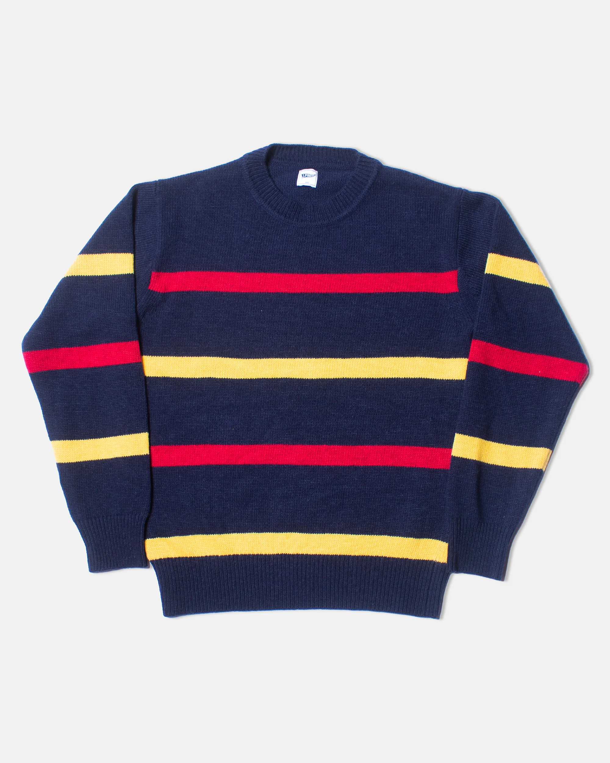 BAR STRIPE WOOL CREWNECK SWEATER - TRIM FIT - 1