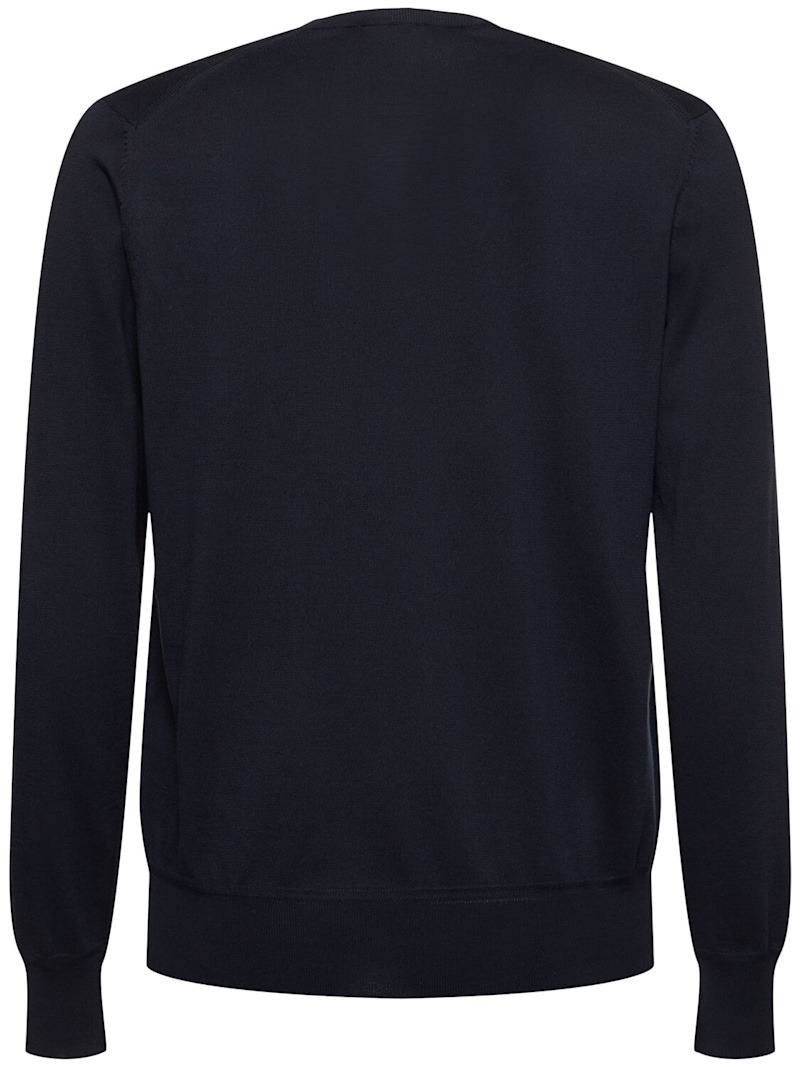 Pure cotton l/s crewneck knit sweater - 10