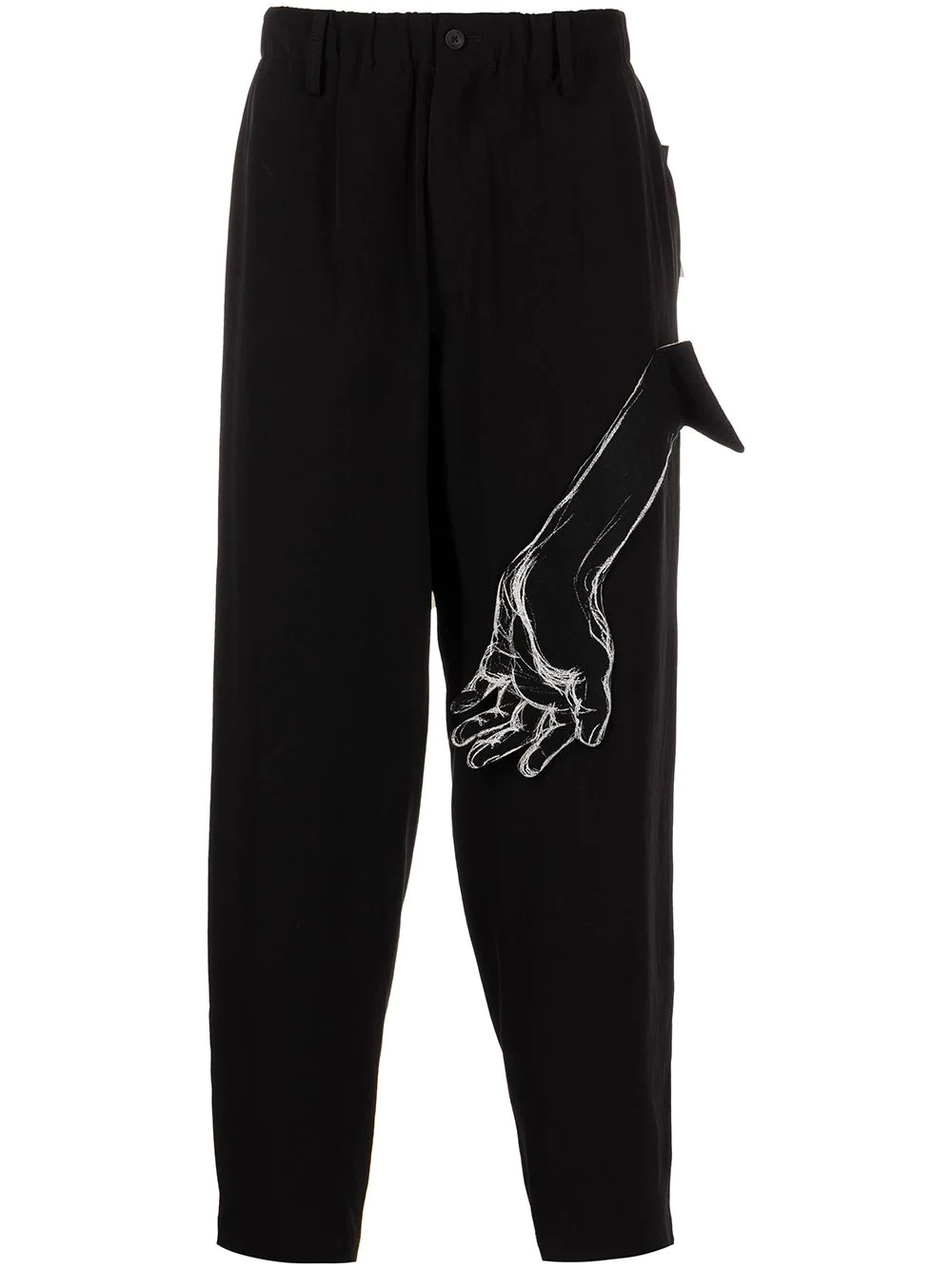 hand-illustrated tapered trousers - 1