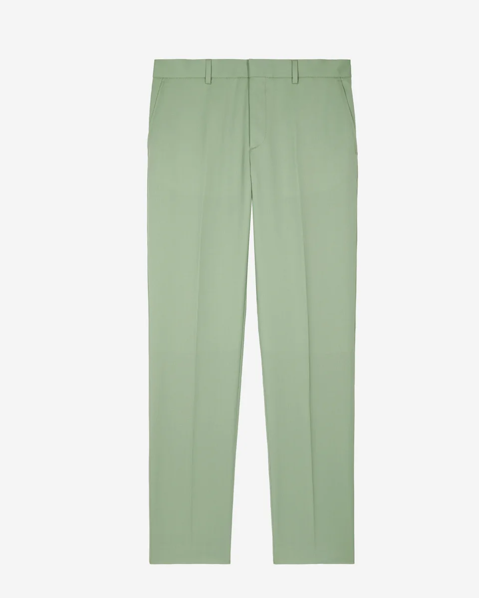 GREEN STRAIGHT SUIT PANTS - 1