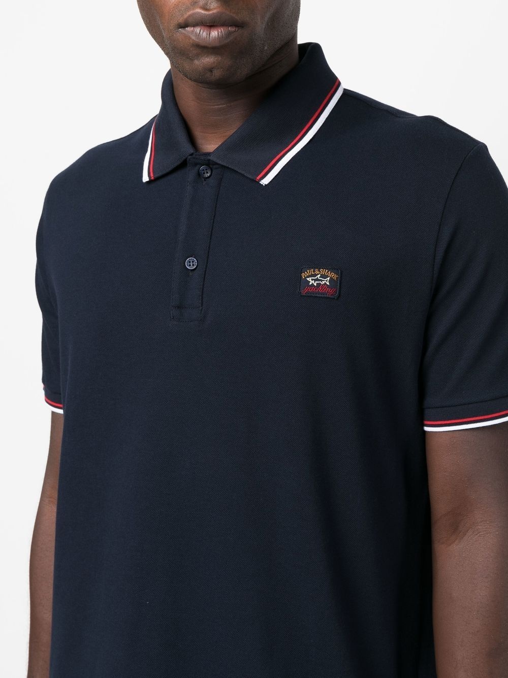 logo-patch polo shirt - 5