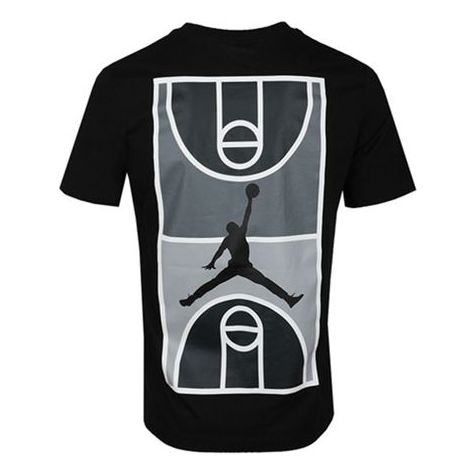 Air Jordan Back Stadium Large Printing Short Sleeve Black CJ6291-010 - 2