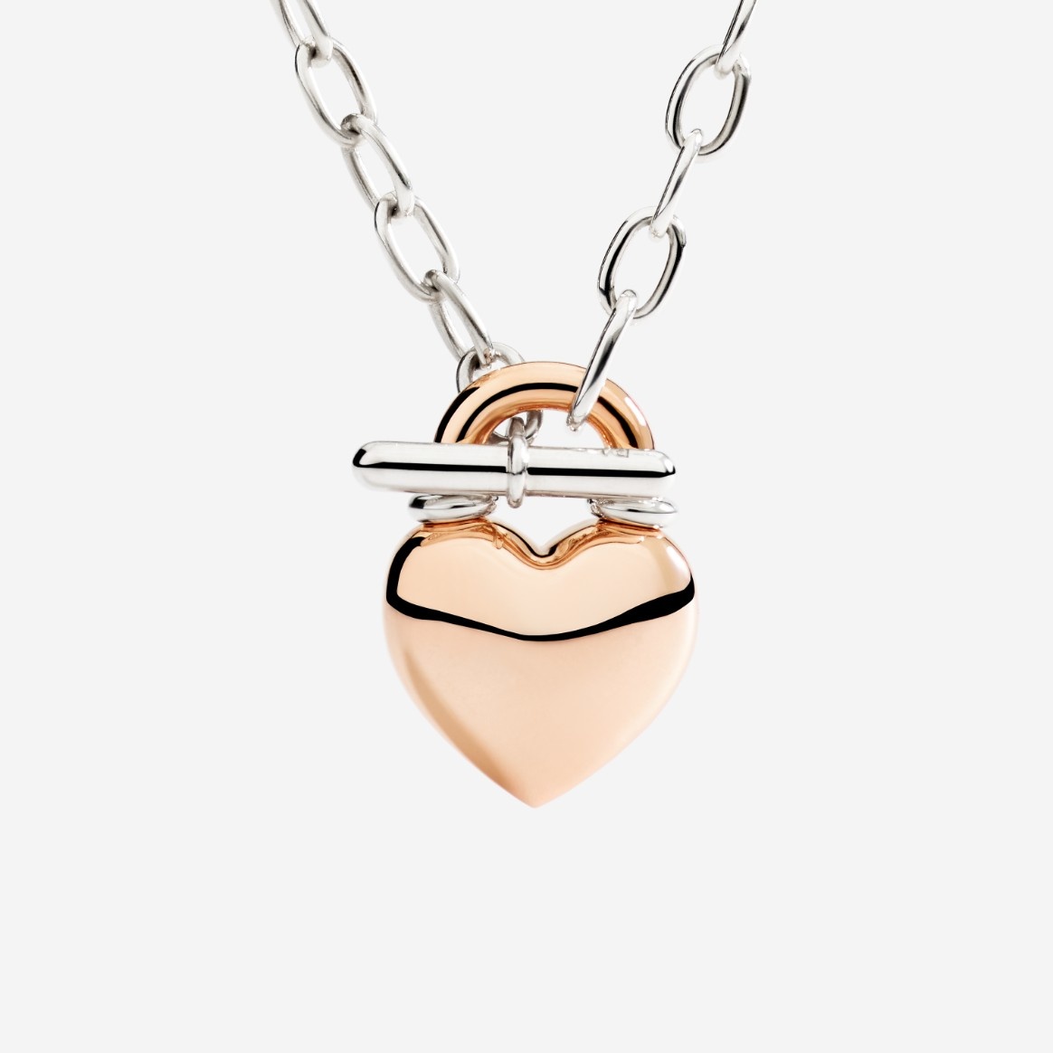 Rose Gold & Silver Heart Necklace - 2