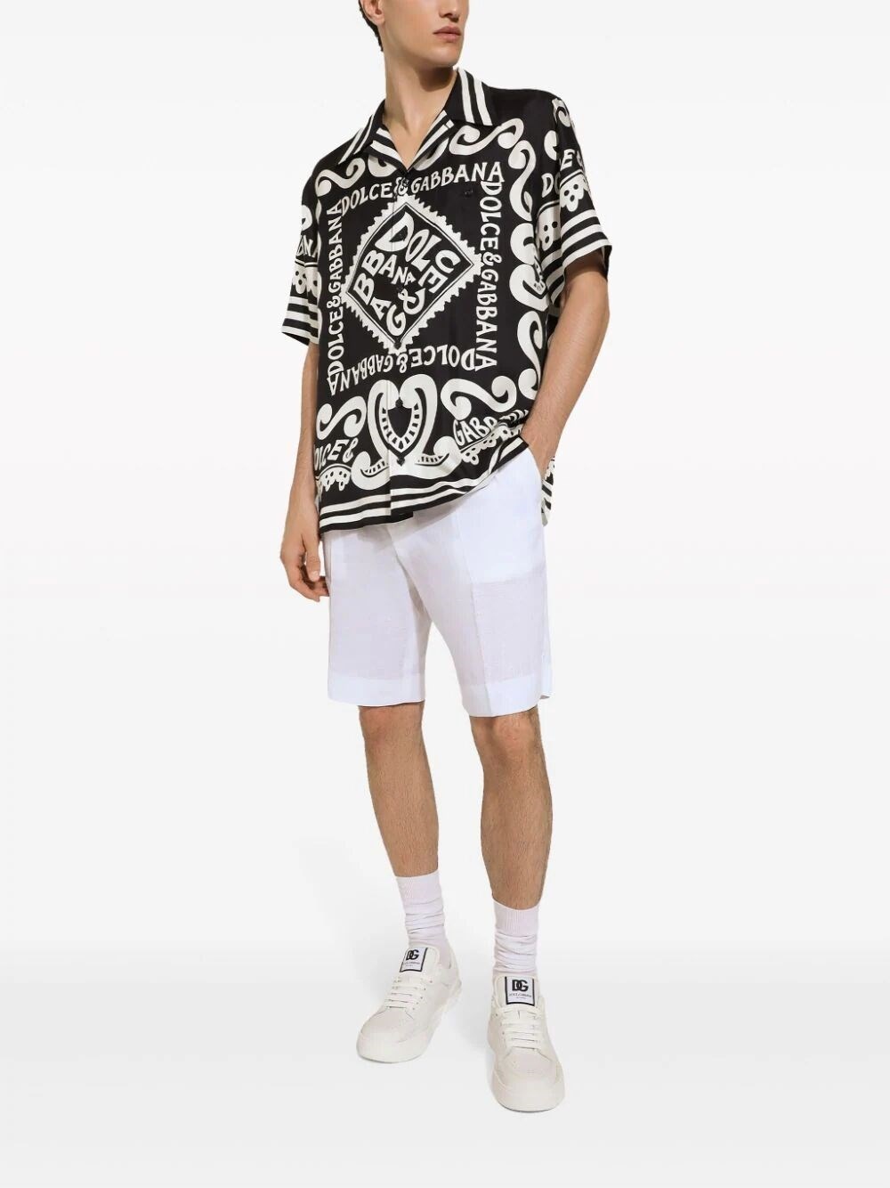 Dolce & Gabbana Marina-print silk Hawaii shirt | REVERSIBLE