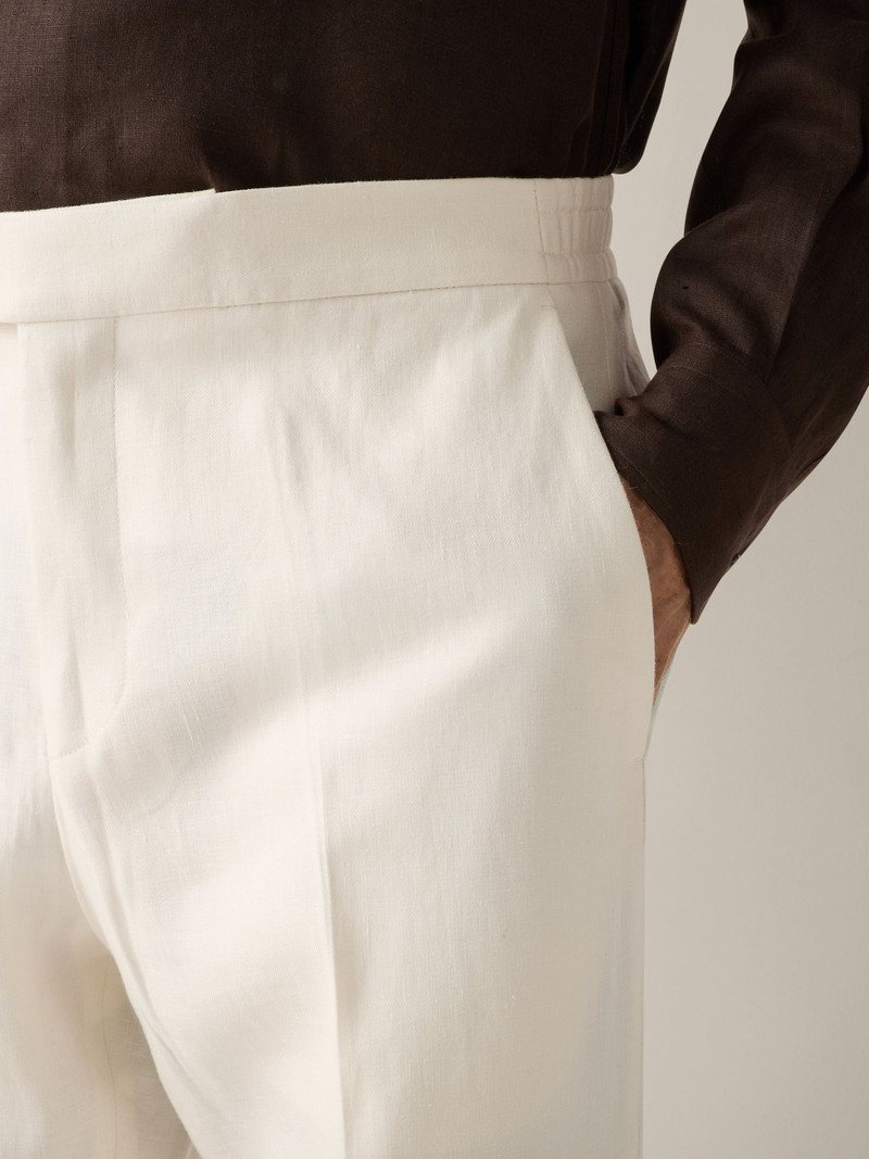 ZEGNA WHITE OASI LINO PANTS outlook