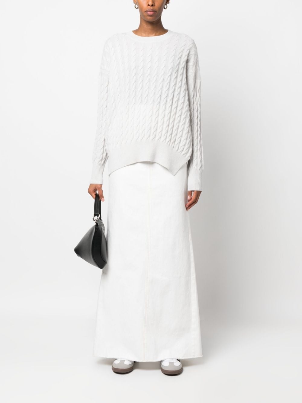 cable-knit long-sleeve jumper - 2