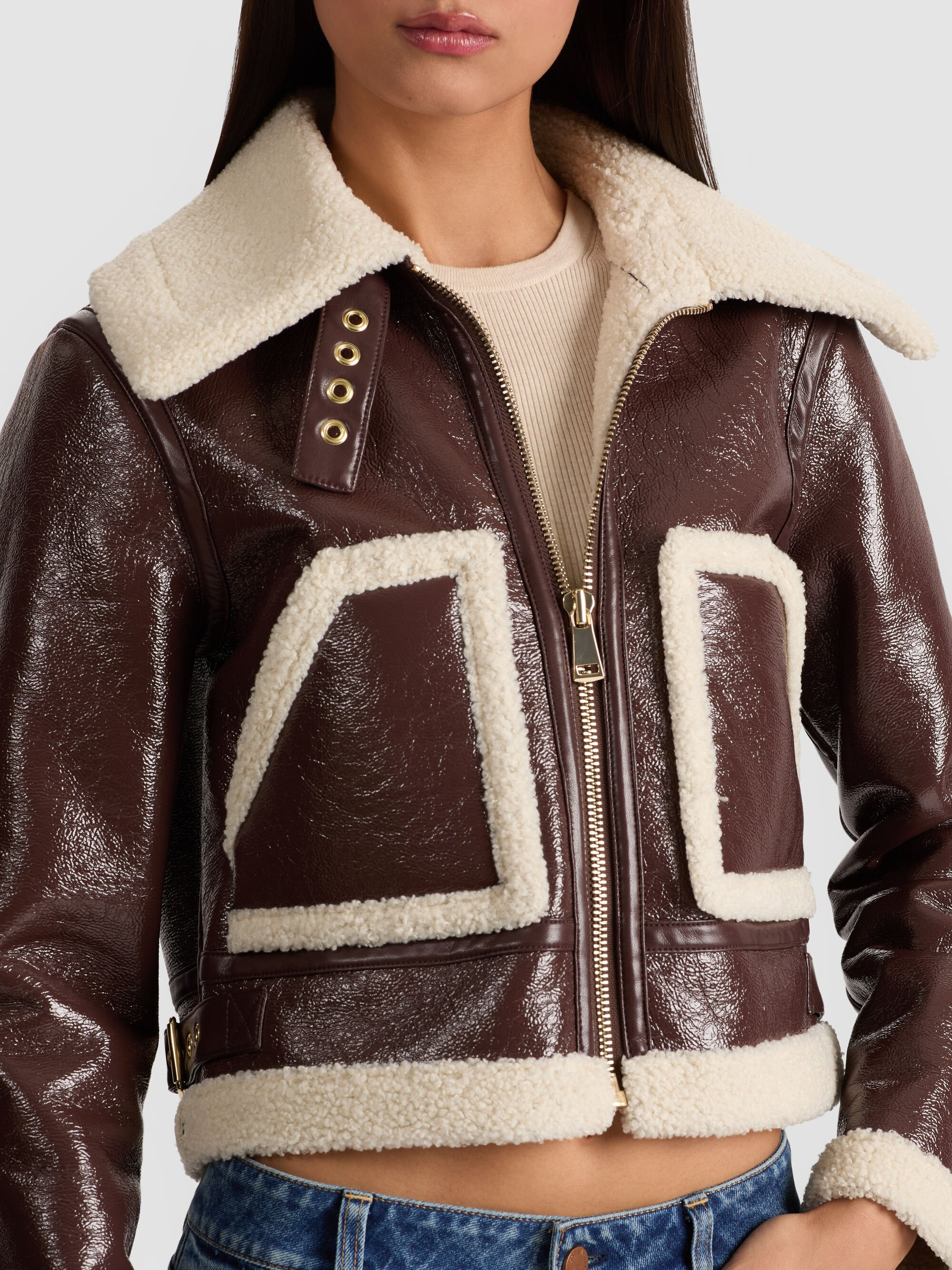 ISAIAH FAUX SHEARLING JACKET - 6