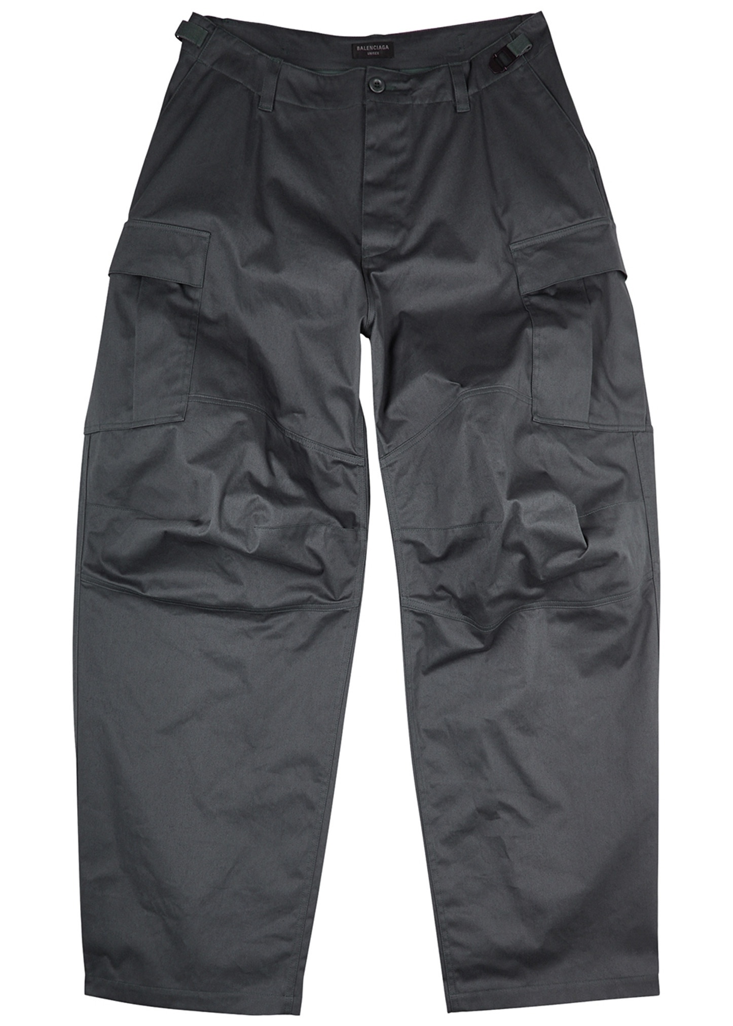 Cotton wide-leg cargo trousers - 1
