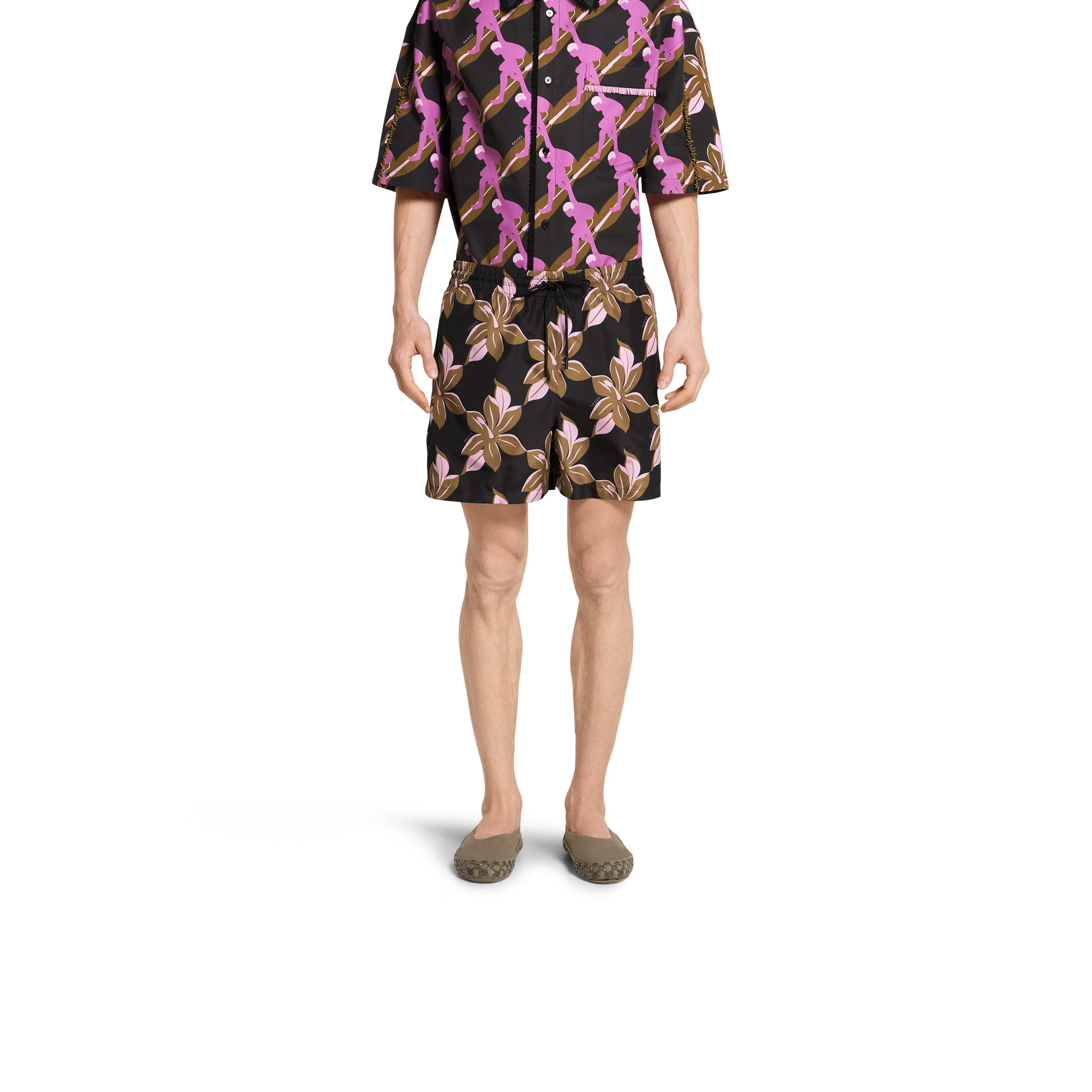Printed technical poplin swim short - 3