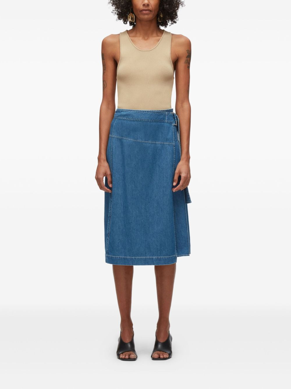 belted wrap midi skirt - 2