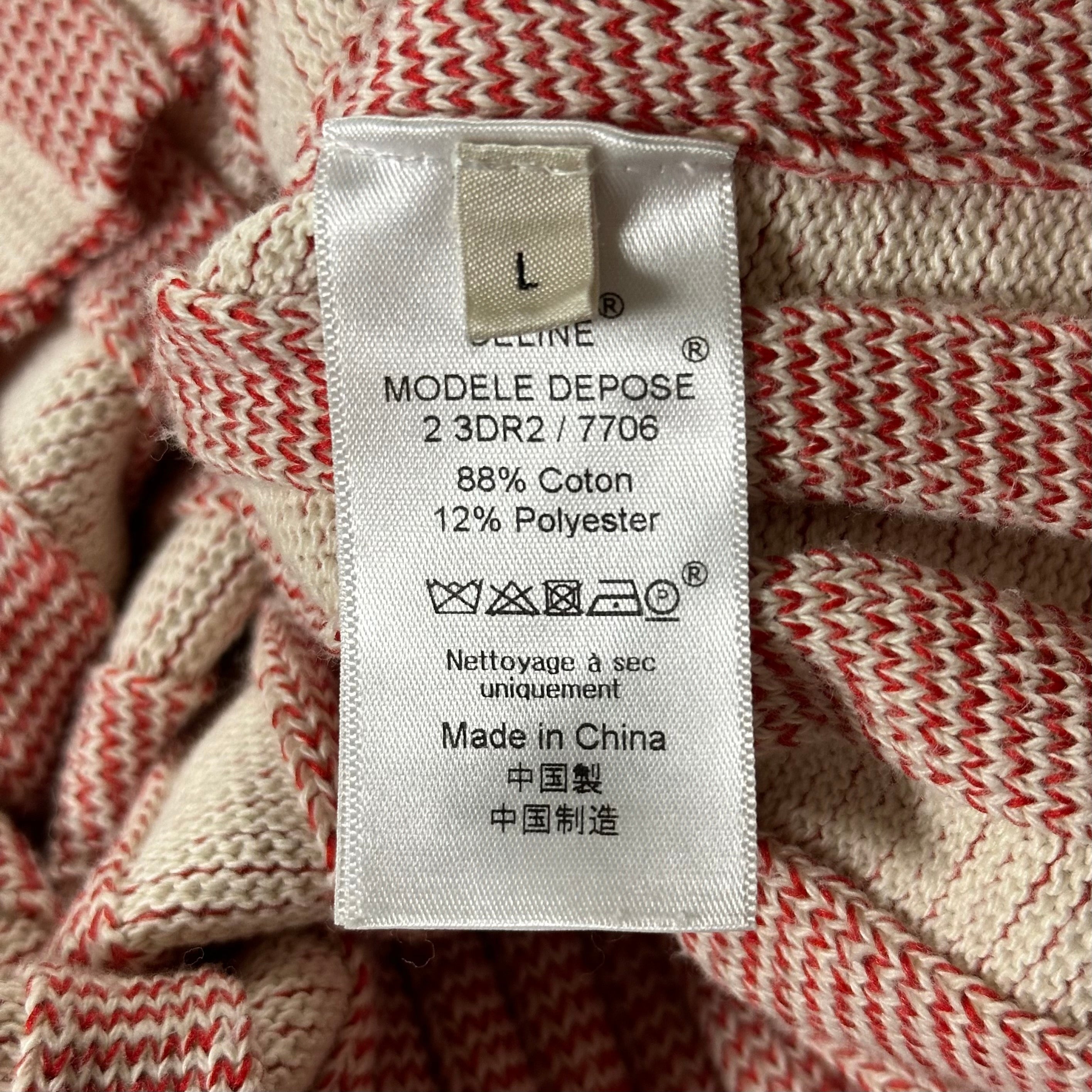 CELINE Striped Ribbed Knit Sweater - 6