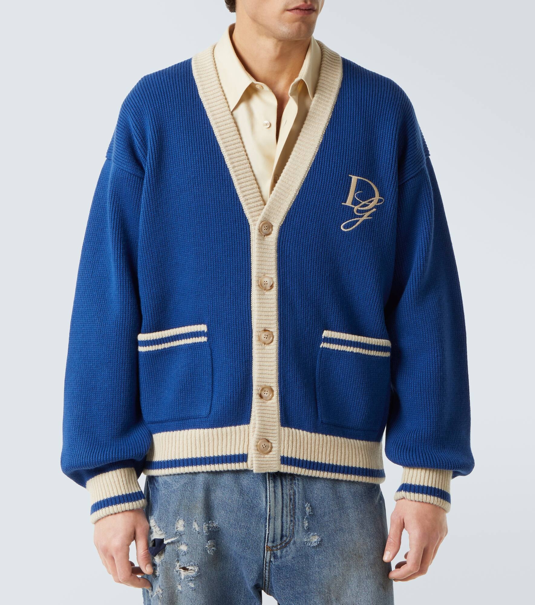 Embroidered virgin wool cardigan - 3
