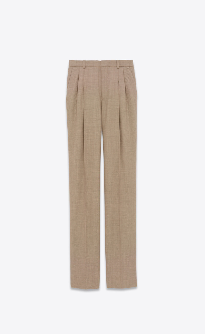high-waisted pants in grain de poudre - 1