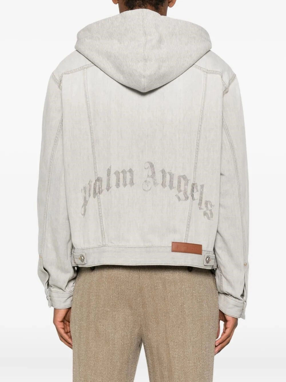 Palm Angels Men `Curved Logo` Denim Jacket - 5